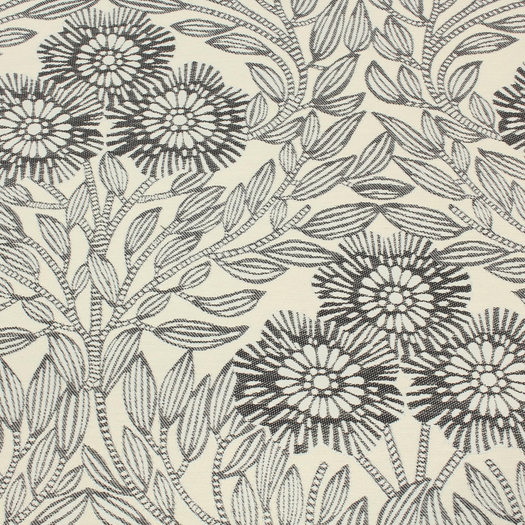 Stoff Meterware Blumenranken Alesia Beige Schwarz