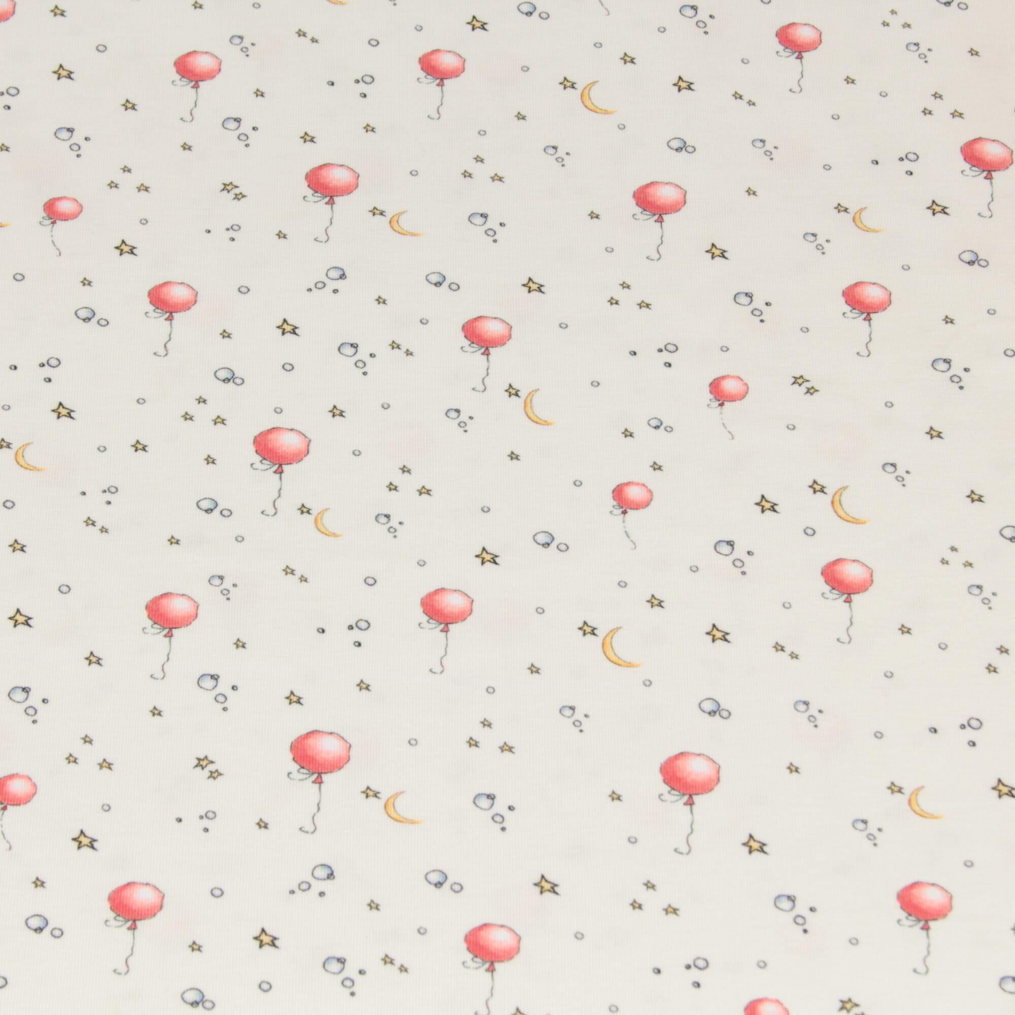 Jersey Stoff Luftballons Creme