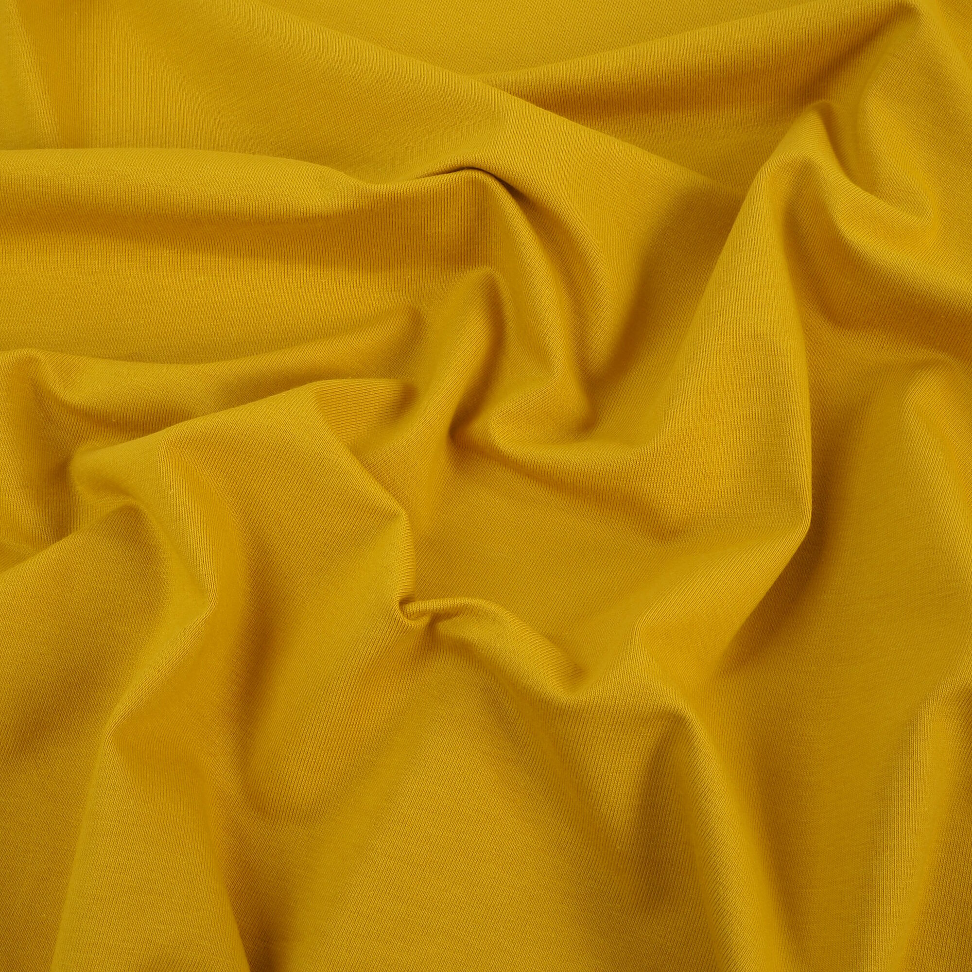 Bio Stoff Meterware Senf Jersey