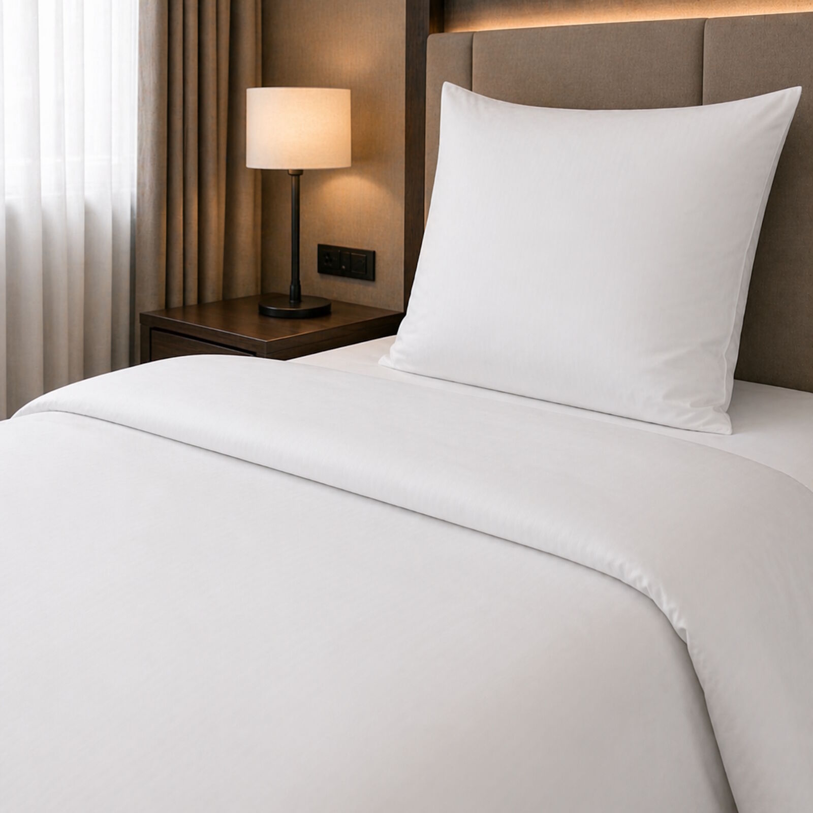 Hotelbettwäsche Satin Elli Uni Weiß