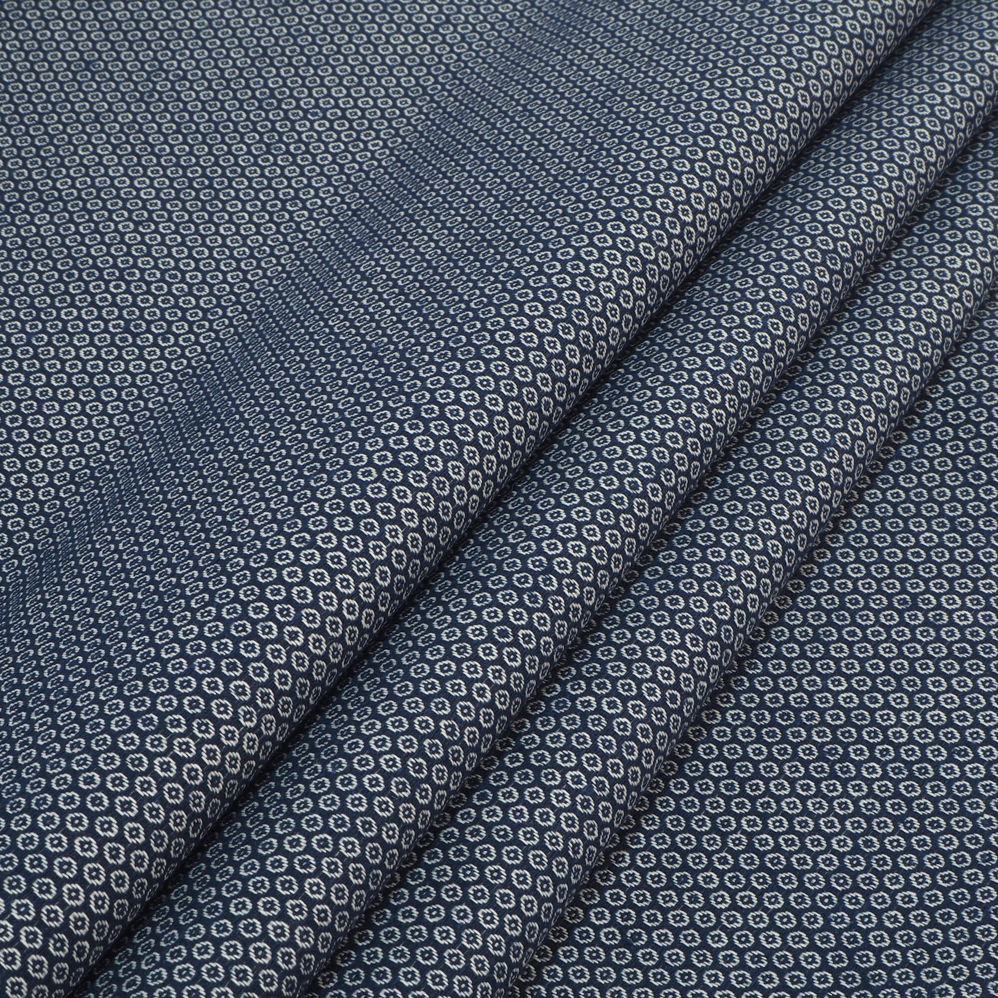 Stoff Meterware Emil Punkte klein blau Webware Jacquard