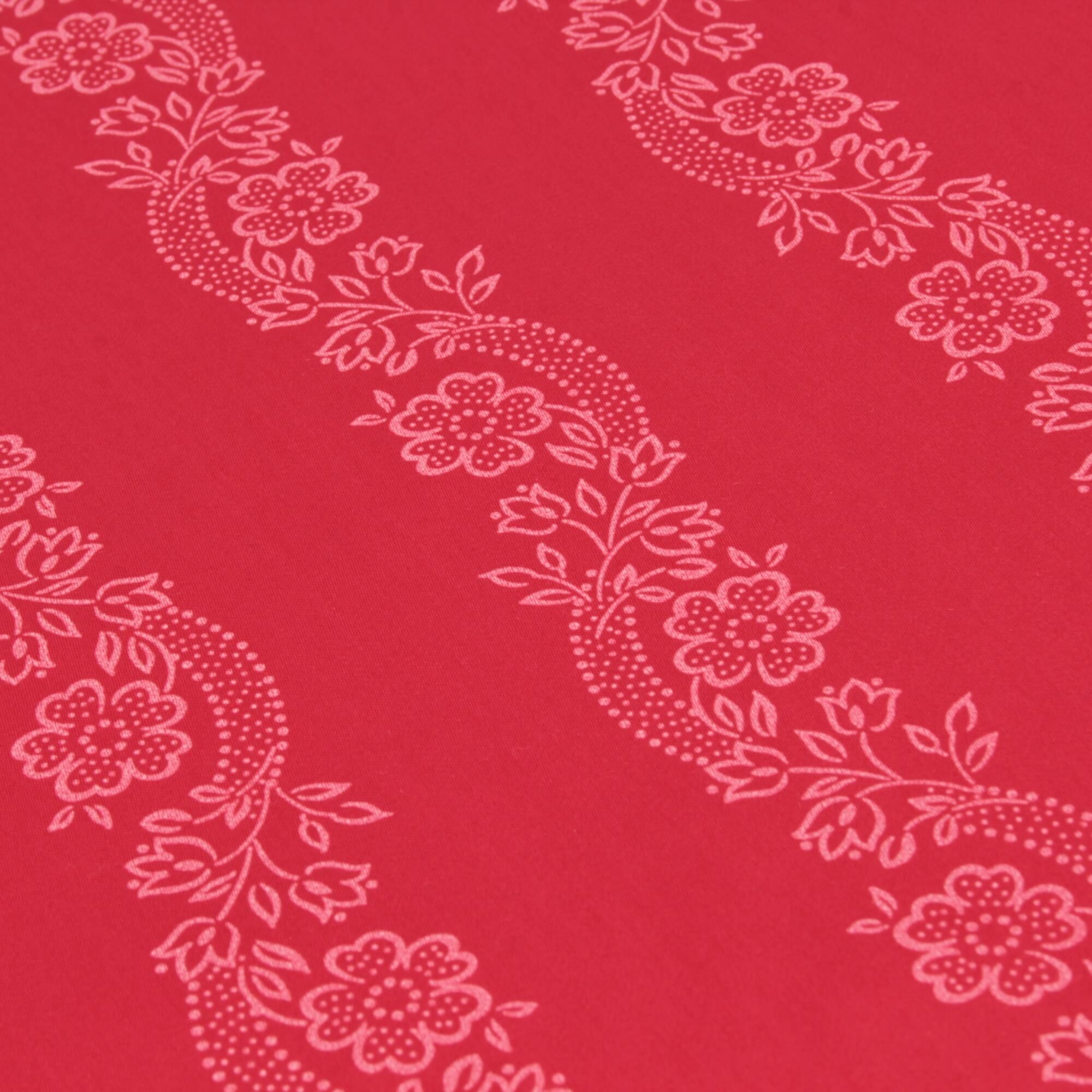 Stoff Meterware Blumen Streifen Marie Rot Dirndl