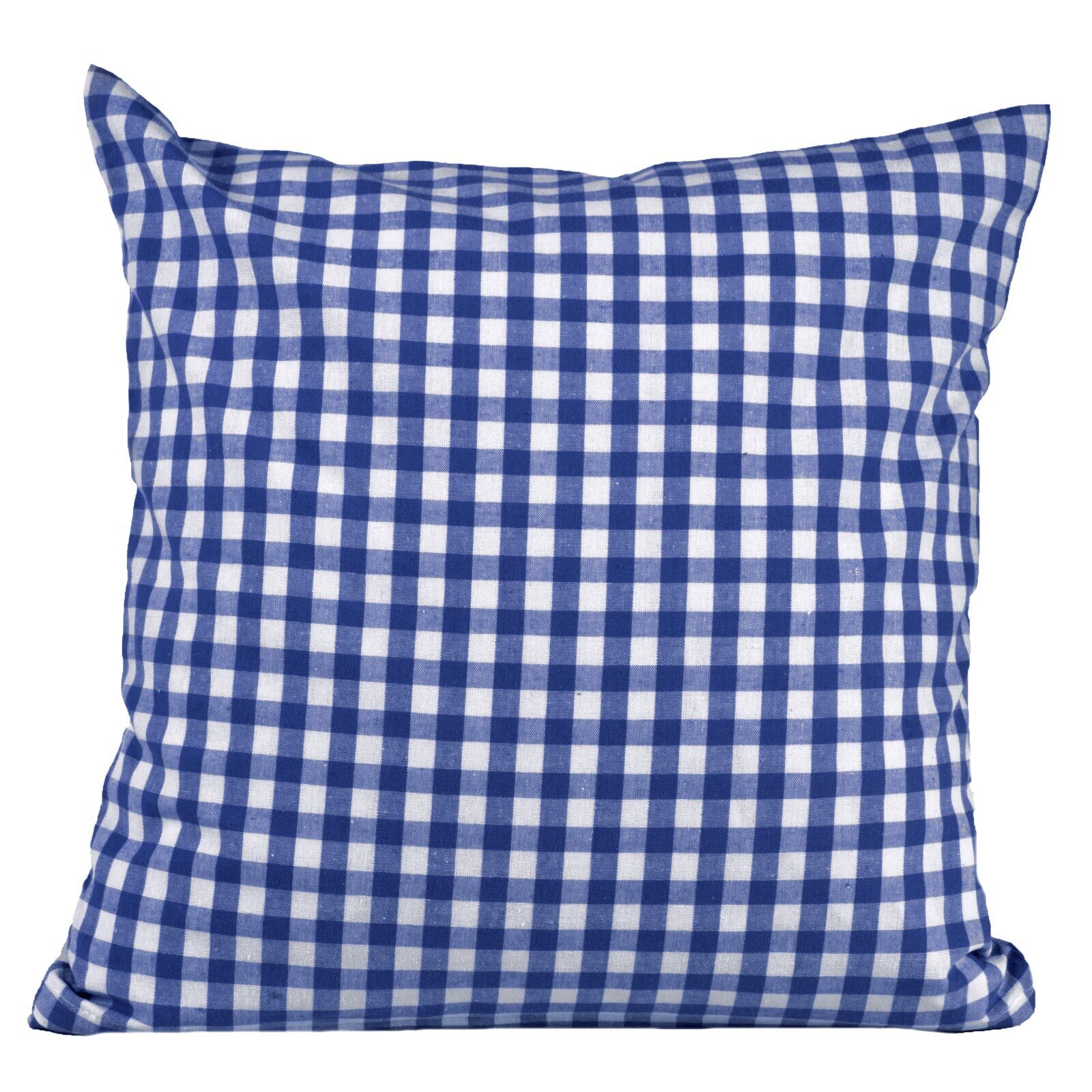 Kissenbezug Karo 1x1 cm Hotelverschluss-50x50-Blau