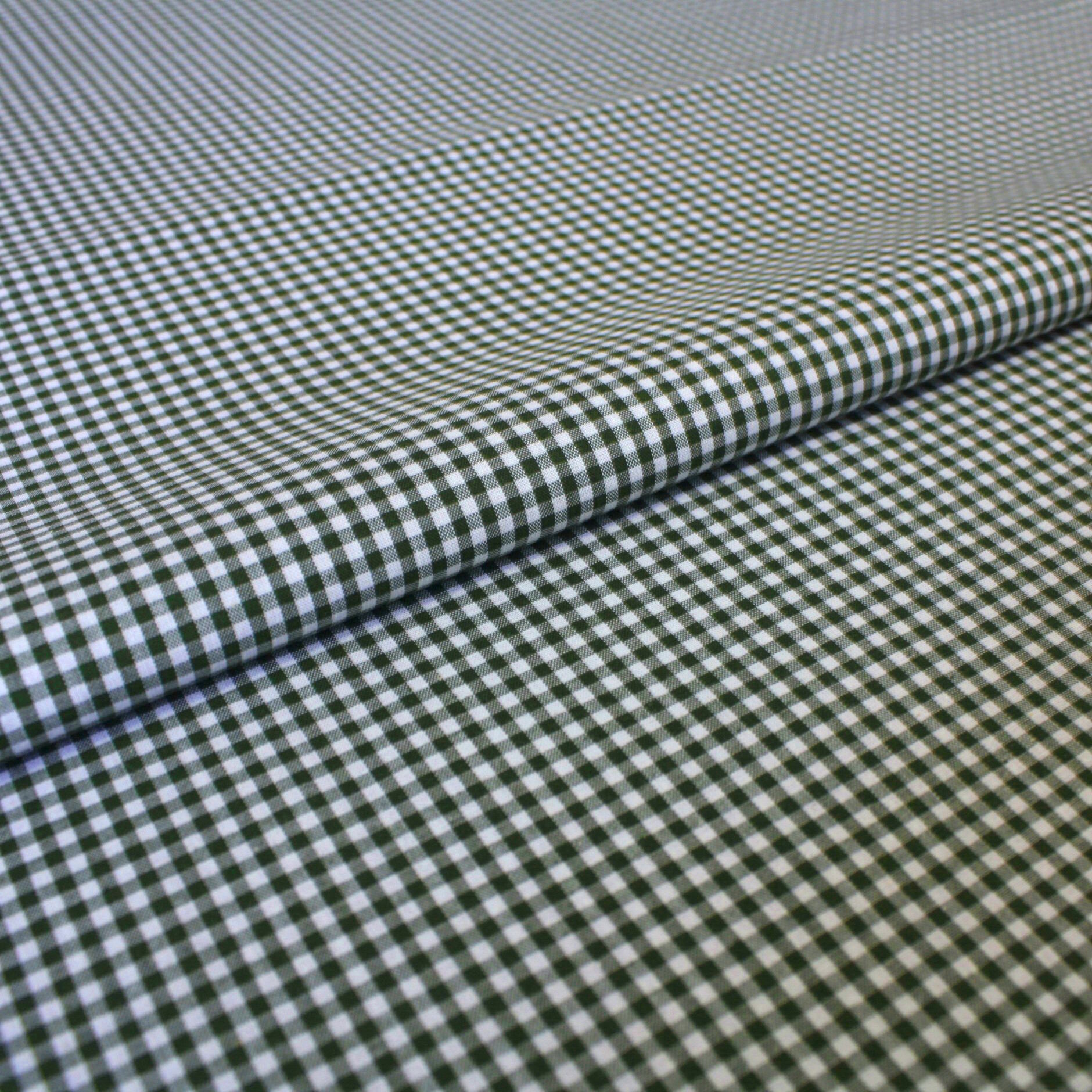 Stoff Meterware Karo 2x2 mm Dunkelgün