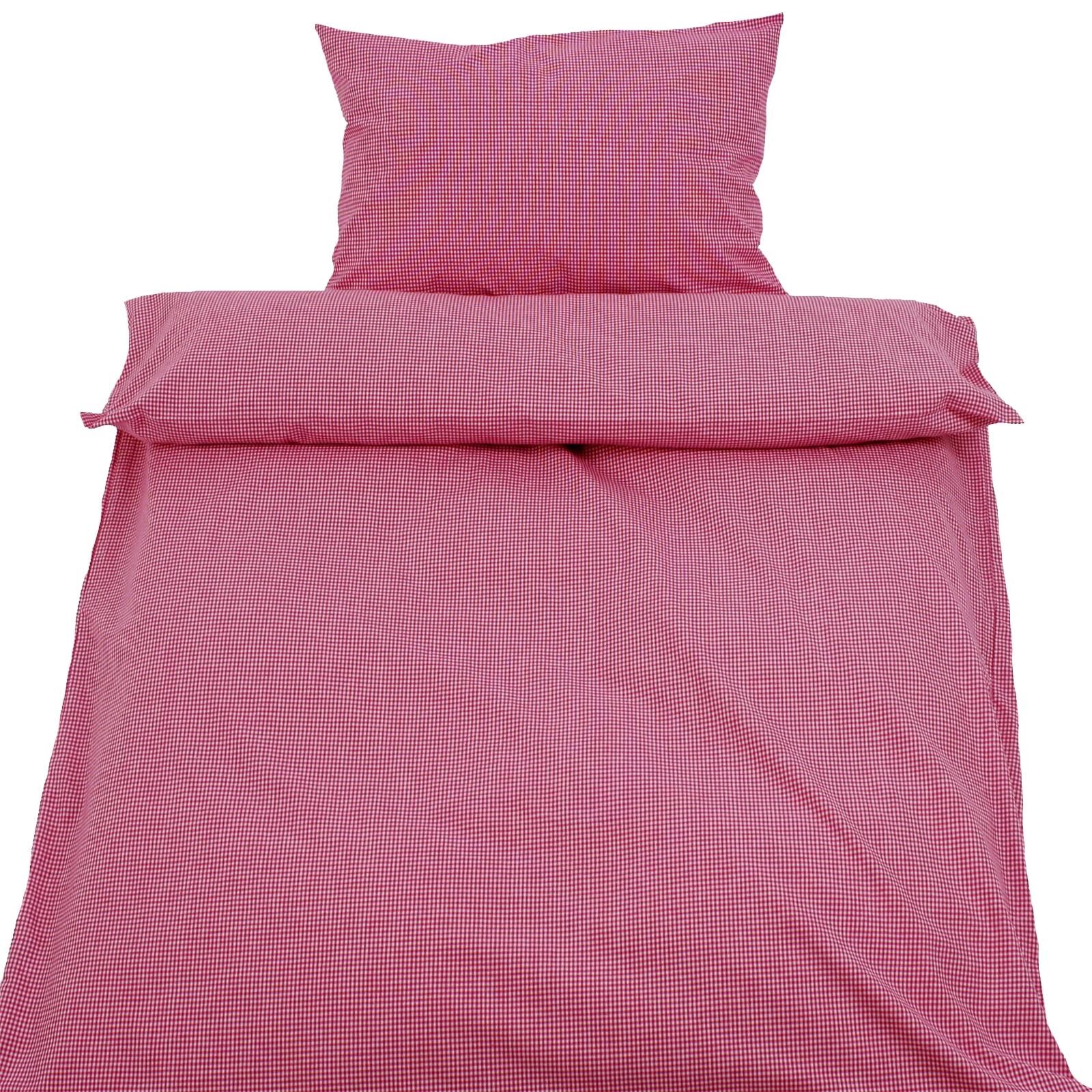 Karierte Kinderbettwäsche Rot Weiß 100x135 Baumwolle