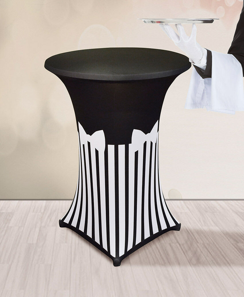 Stretch Stehtischhusse Smoking Schwarz