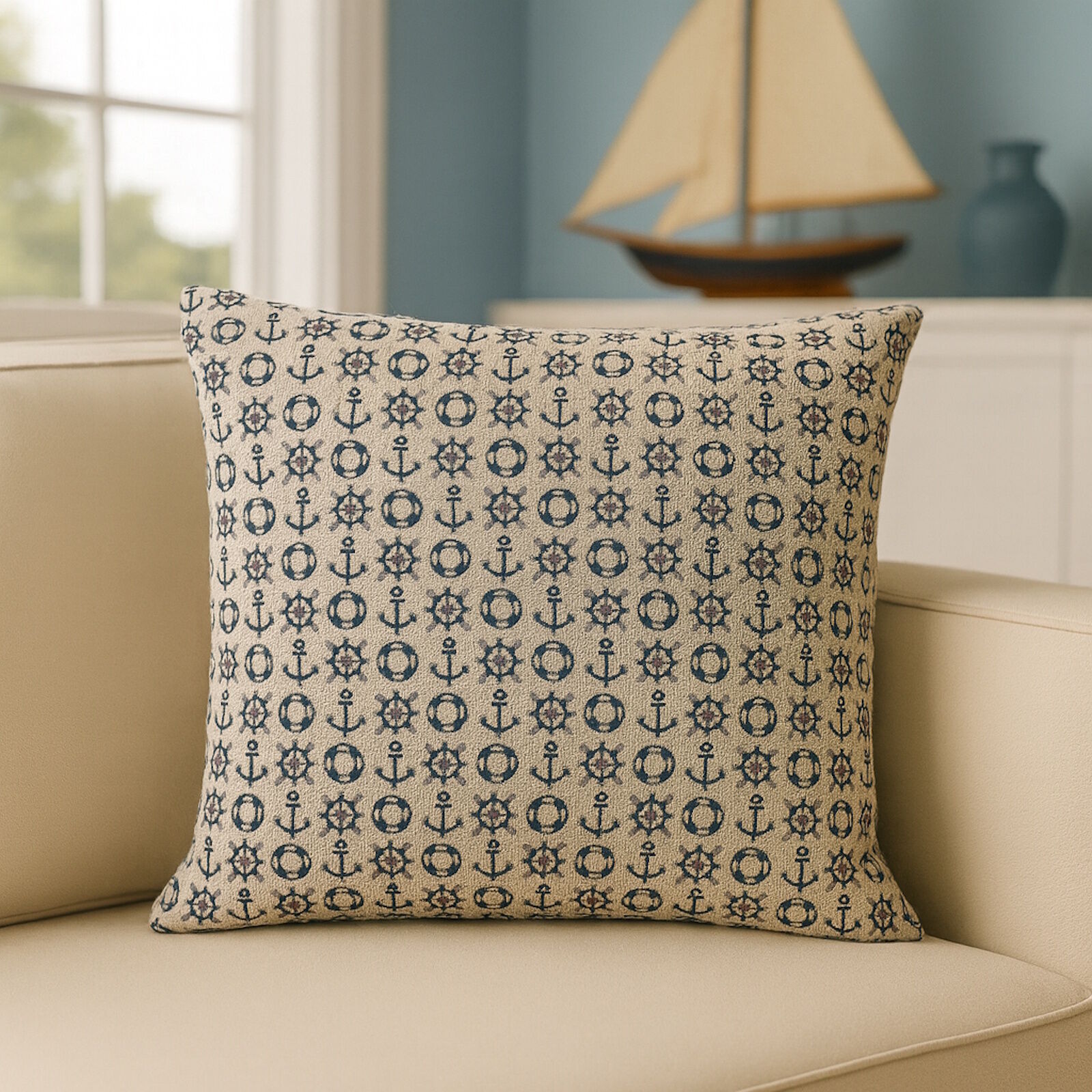 Kissenbezug Anker Steuerrad Rettungsring