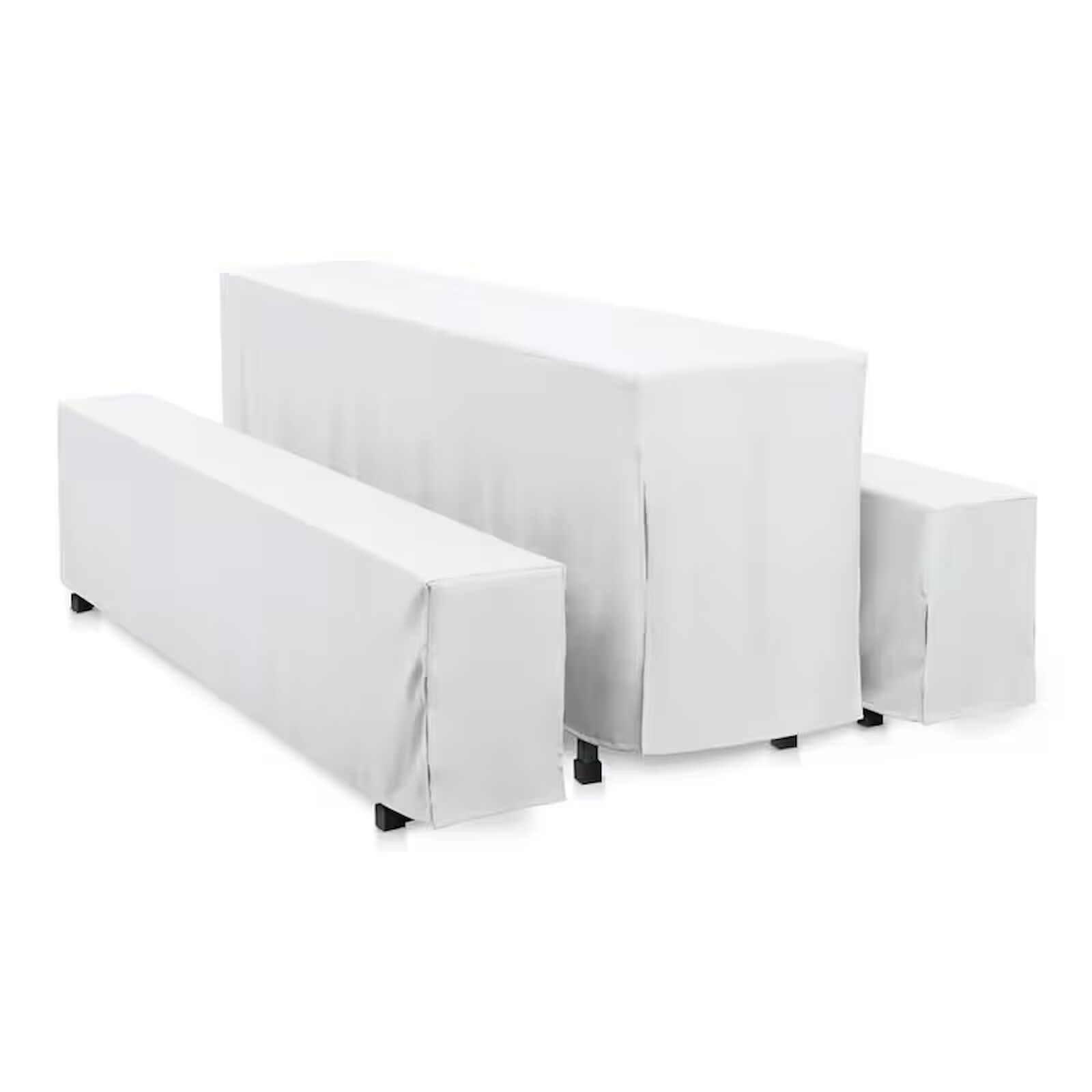 Hussen Bierzeltgarnitur Weiß Set Baumwolle-200x50 cm + 2x 200x25 cm-