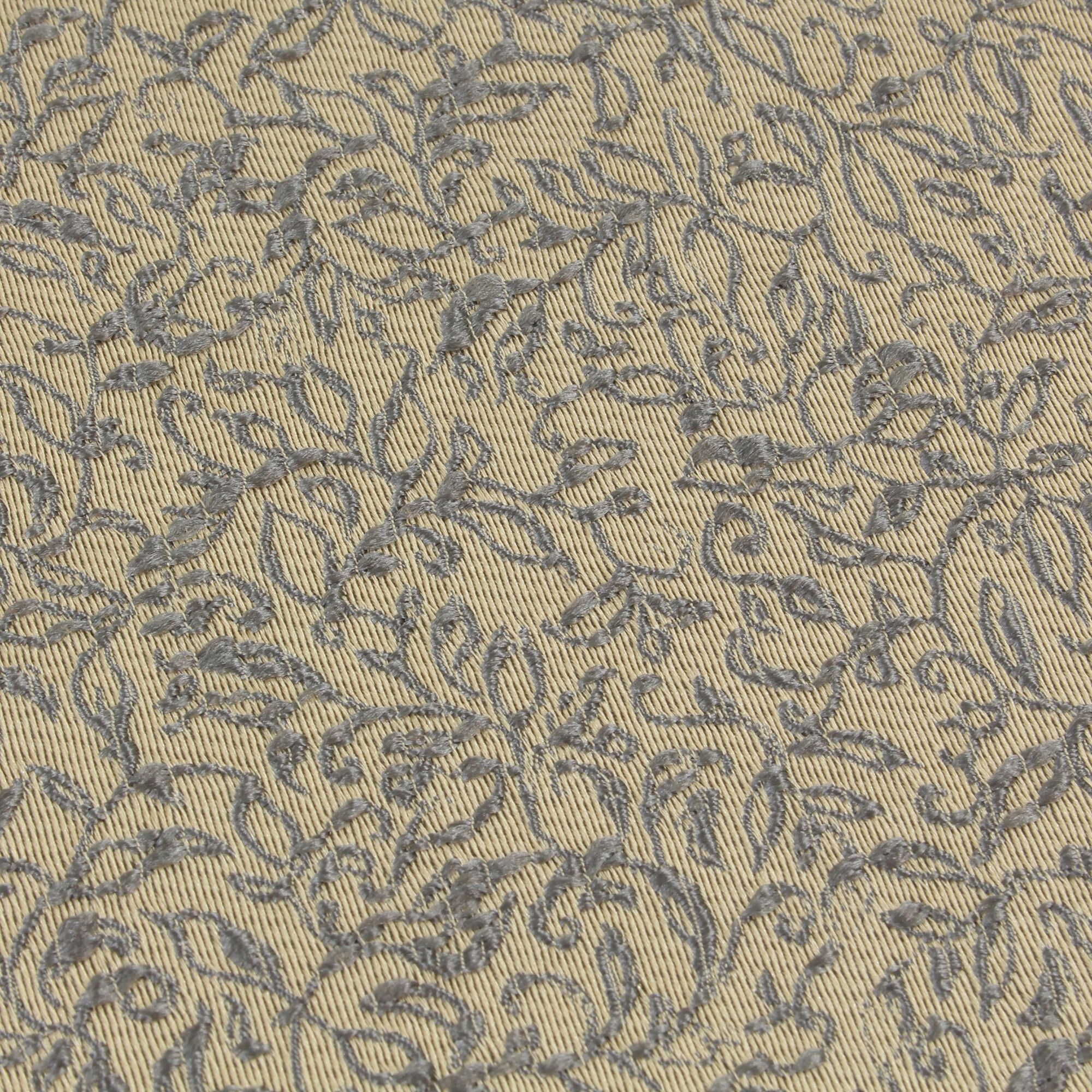 Stoff Meterware kleines Blättermuster Bronze Mischgewebe