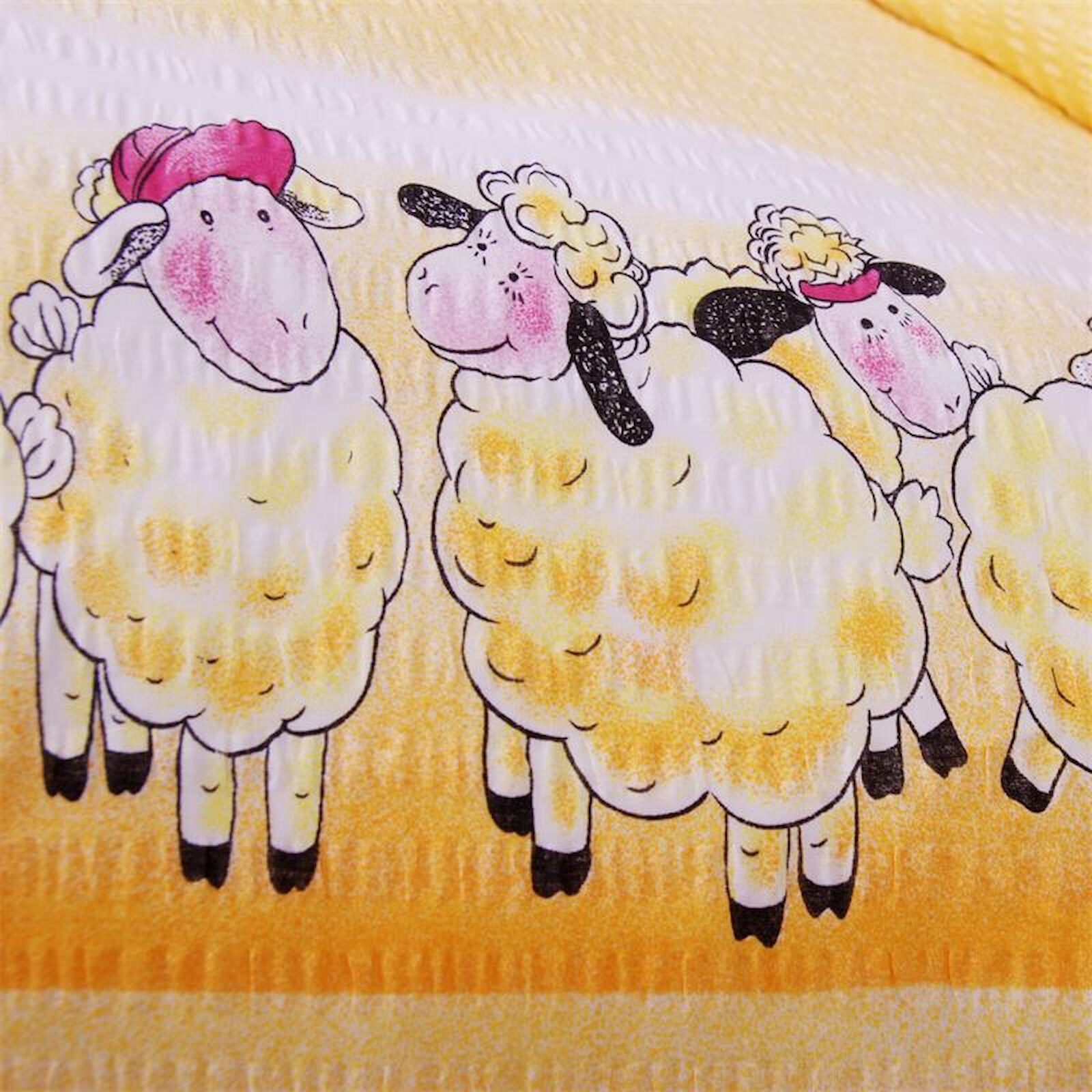 Kinderbettwäsche 135x200 Schaf Gelb