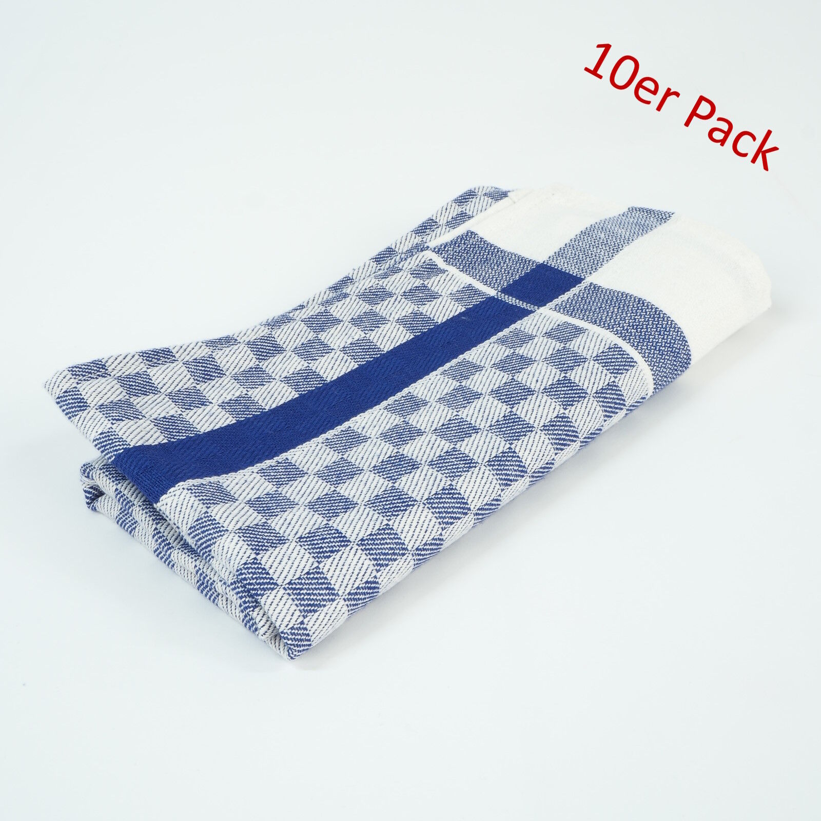 Grubenhandtücher Karo Blau 10er Pack
