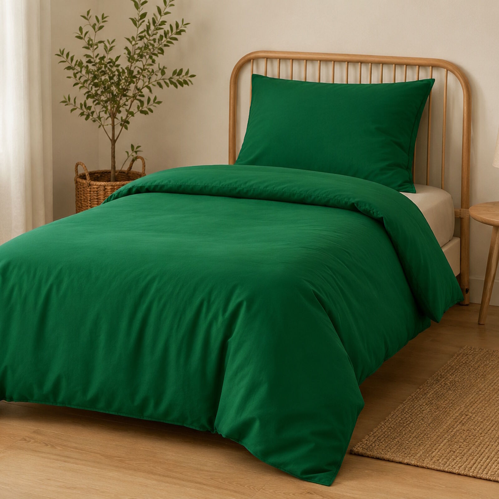 Bettwäsche 140x200 Grün Linon Baumwolle 70x90 Set