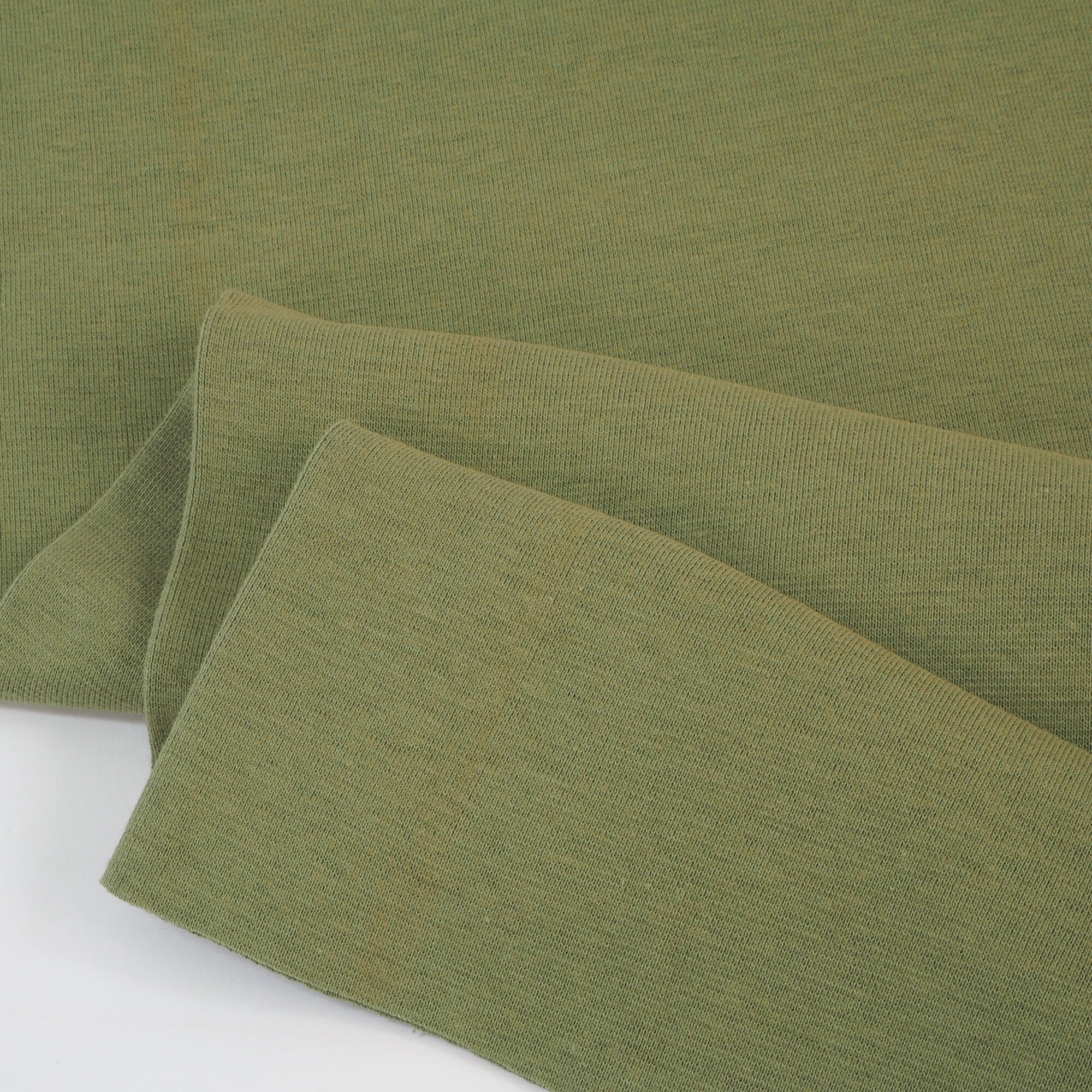 Bündchenstoff Meterware Uni Moos Grün