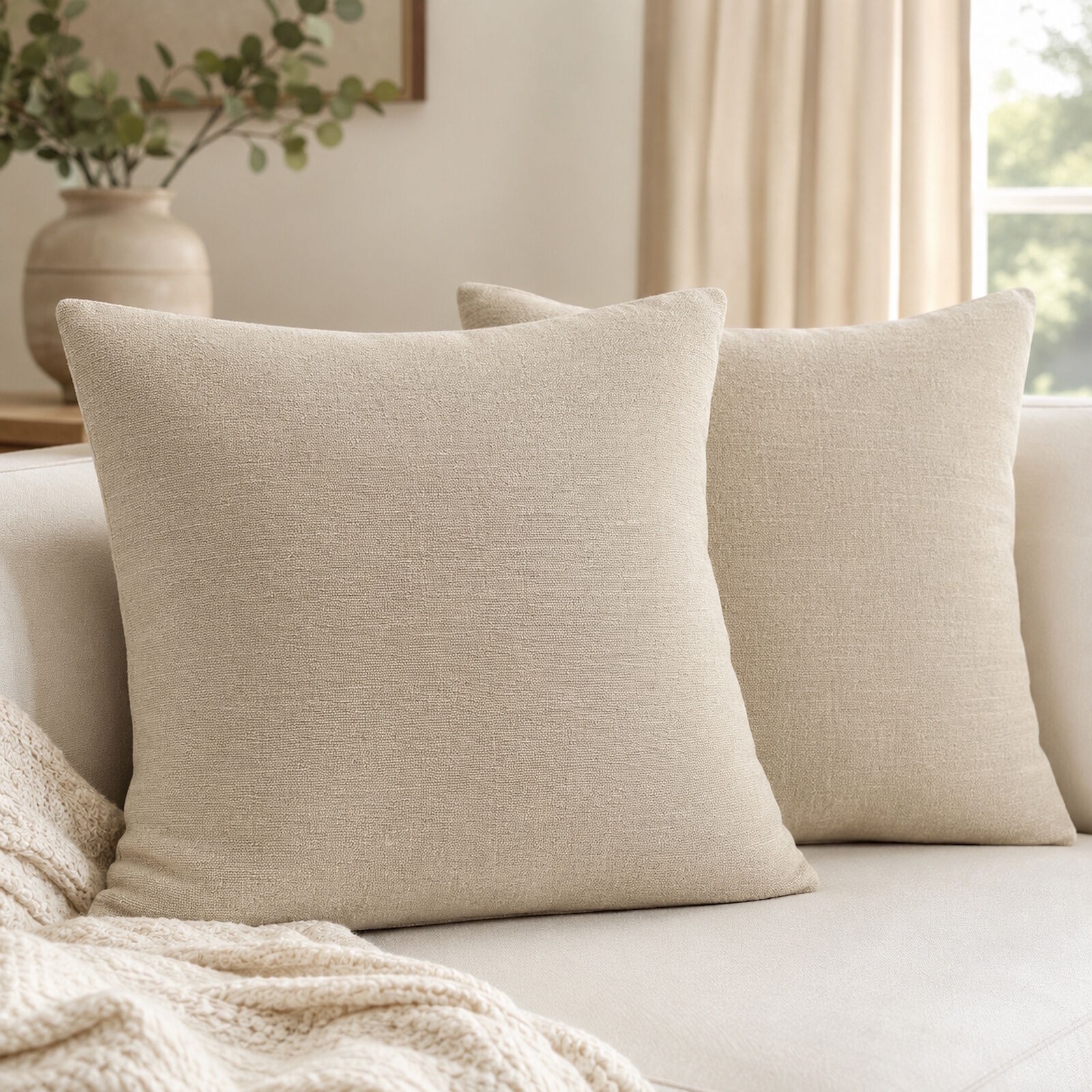 Kissenbezüge Torun Beige 2er Set nachhaltig