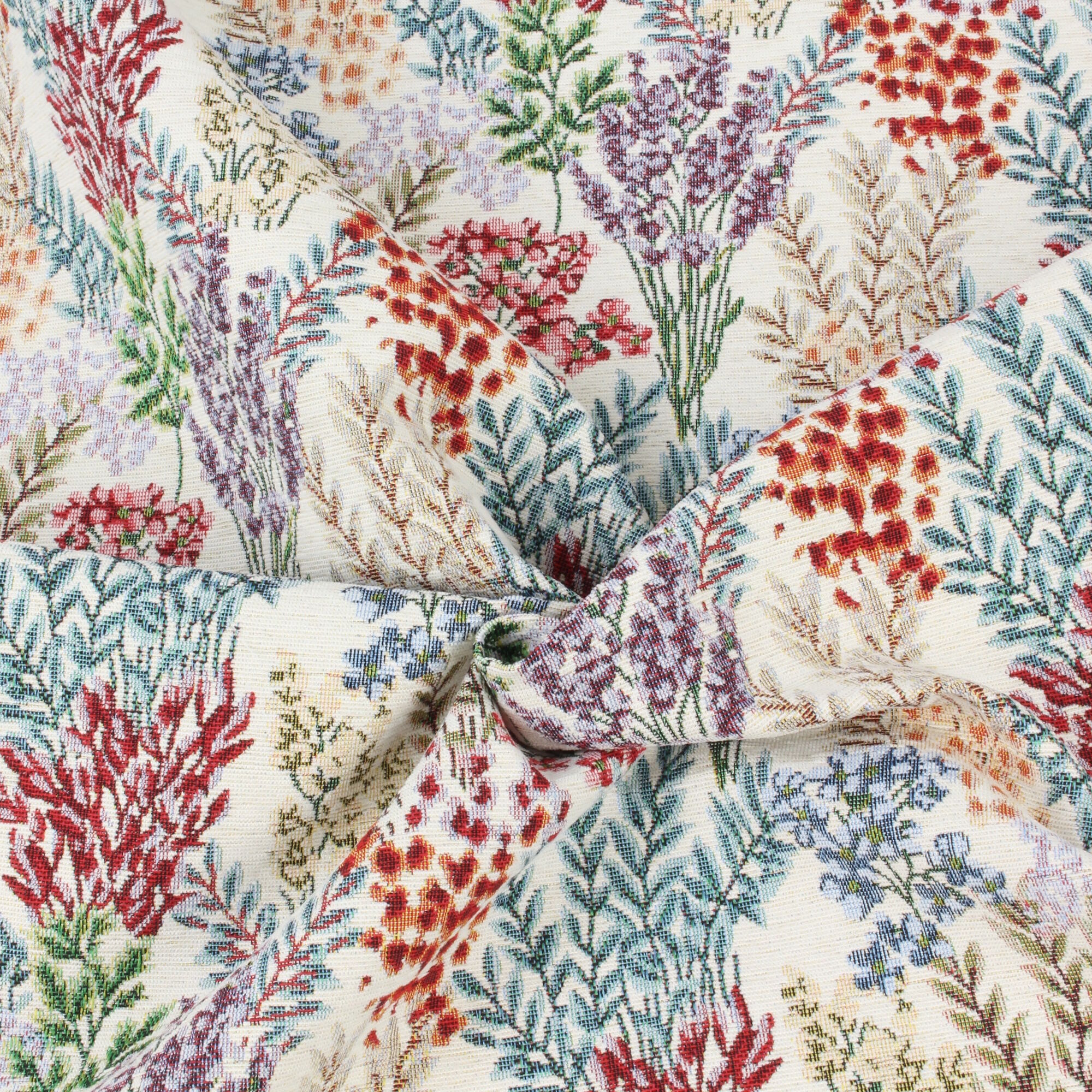 Blumen Stoff Bunte Gräser Gobelin