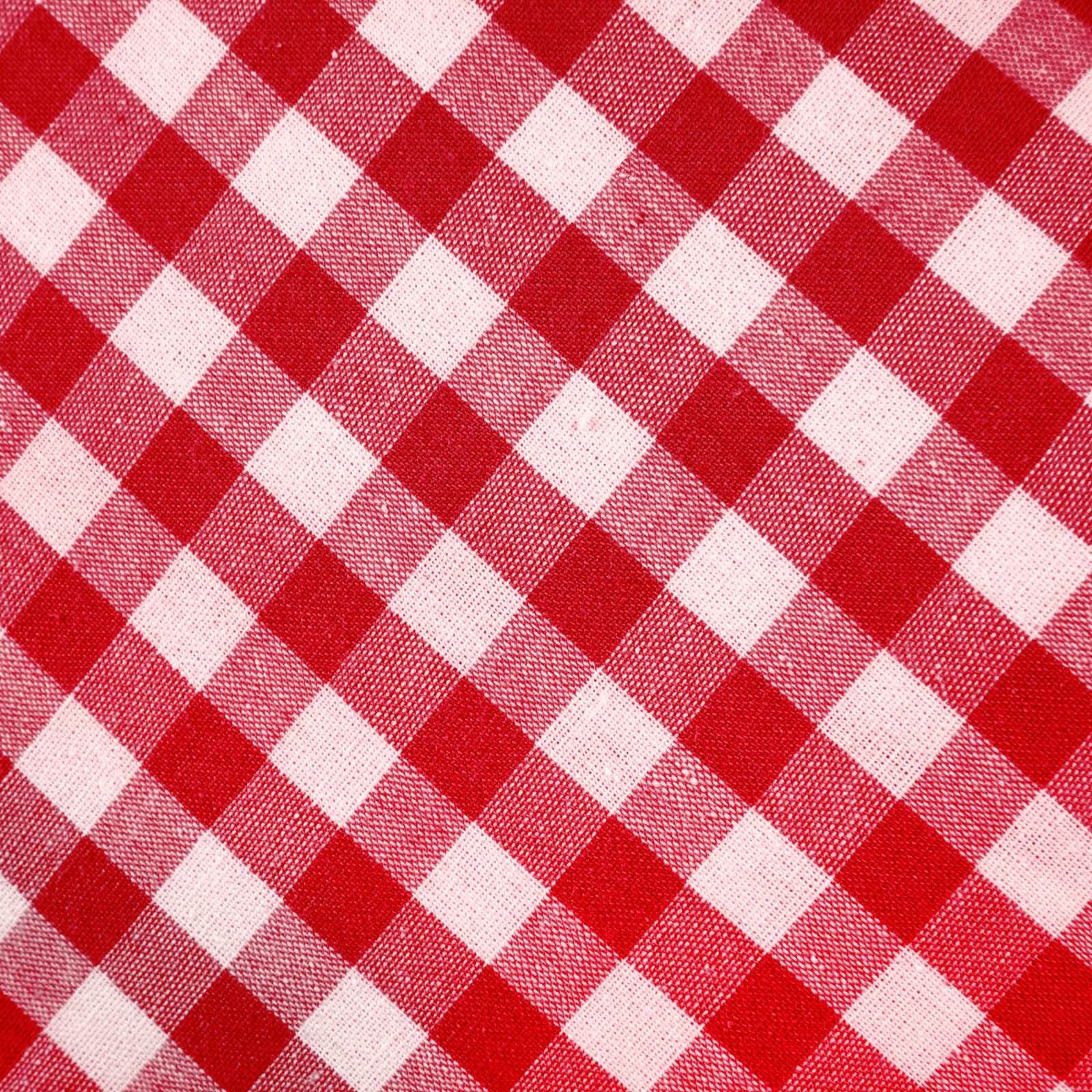 Bierbankauflage Karo Baumwolle-200x25x2 cm-Rot