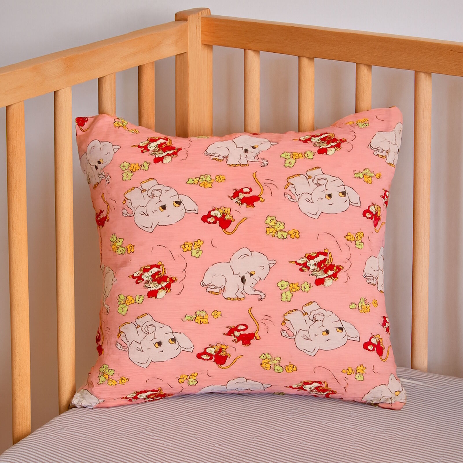 Seersucker Kissenbezug Elefanten Mäuse-40x40 cm