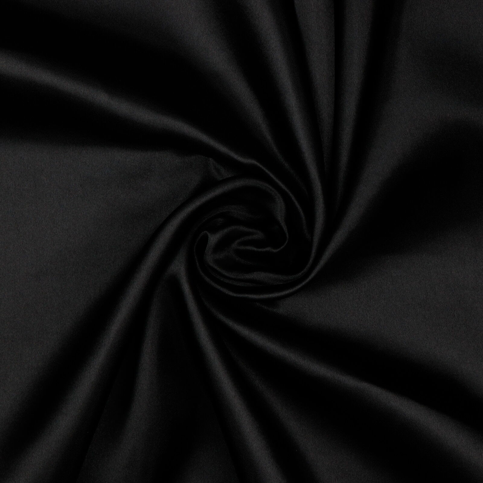 Stoff Meterware Uni Schwarz Glanz Satin