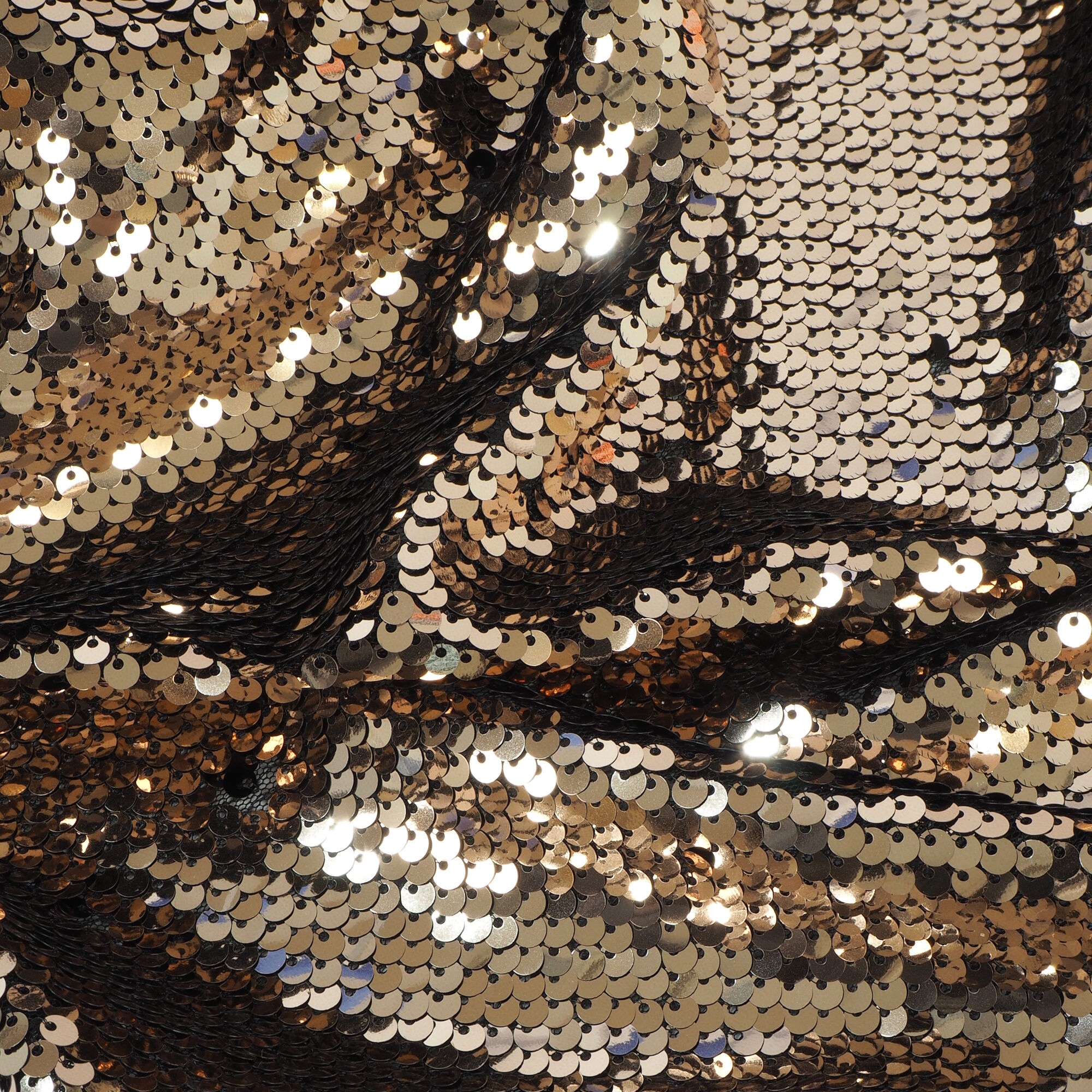 Pailetten Stoff Gold Schwarz