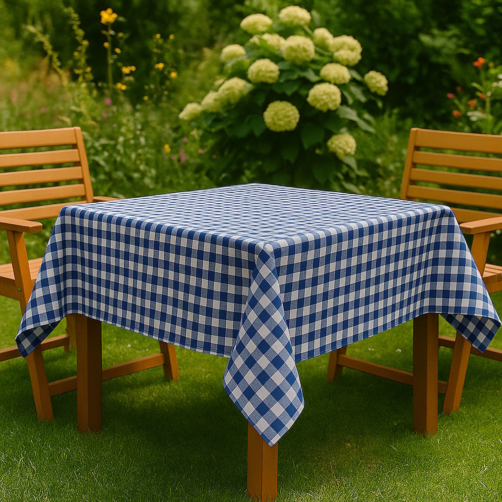 Wachstuch Tischdecke Karo Blau