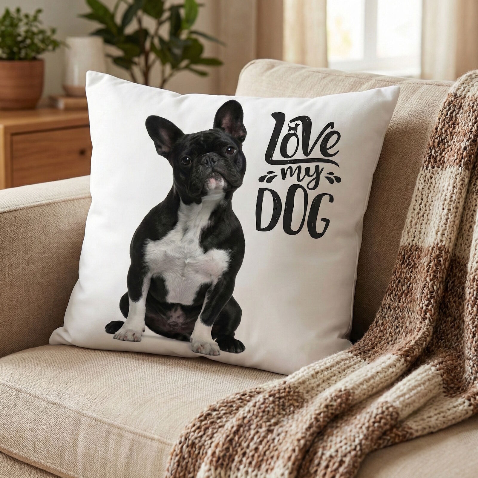 Hunde Kissenbezug 40x40 Love My Dog Kissen