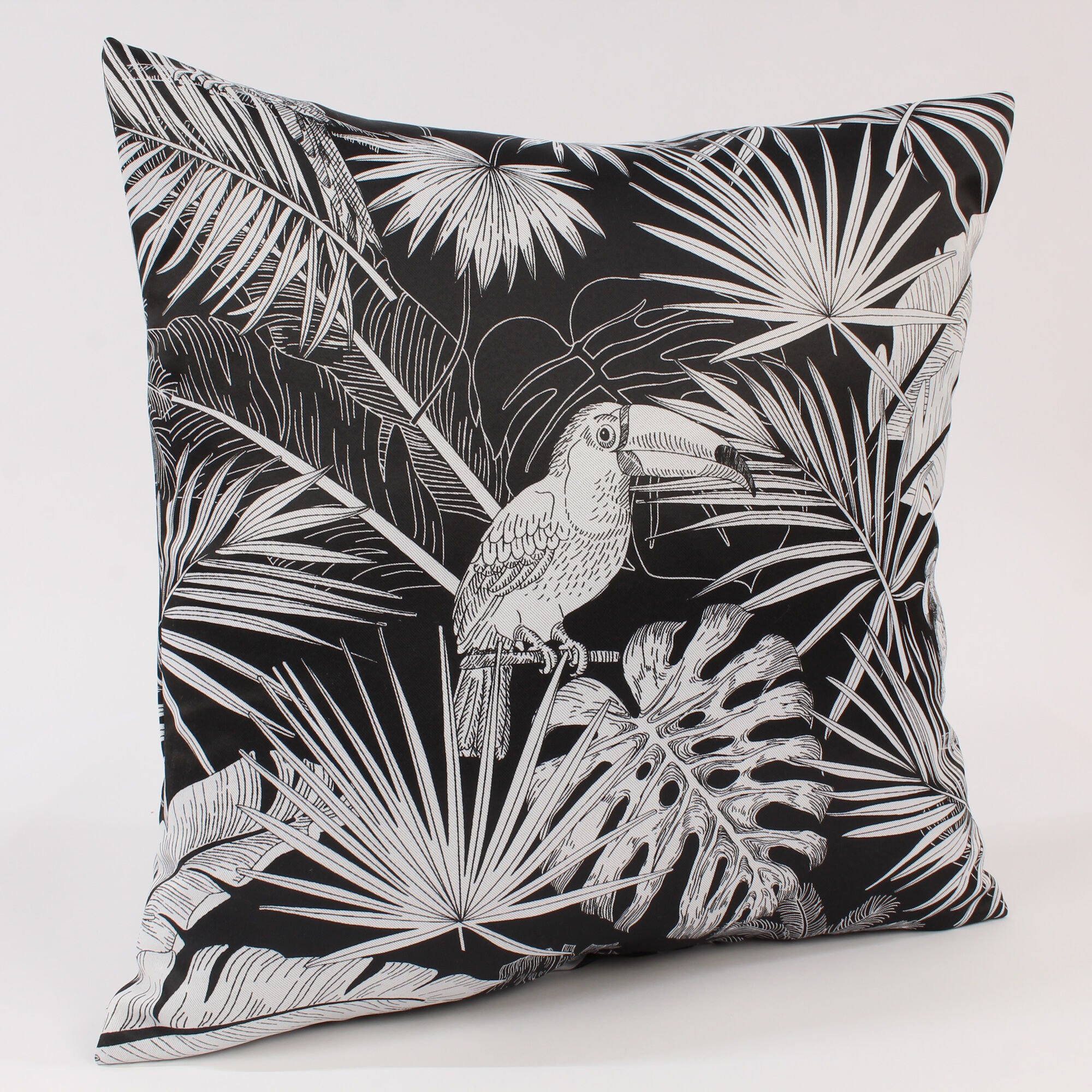 Kissenbezug 50x50 cm Tukan Blätter Polyester