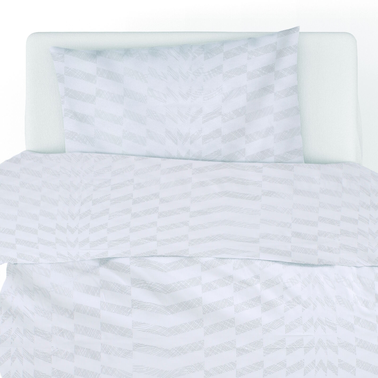 Mako Satin Bettwäsche 135x200 Muster Grau
