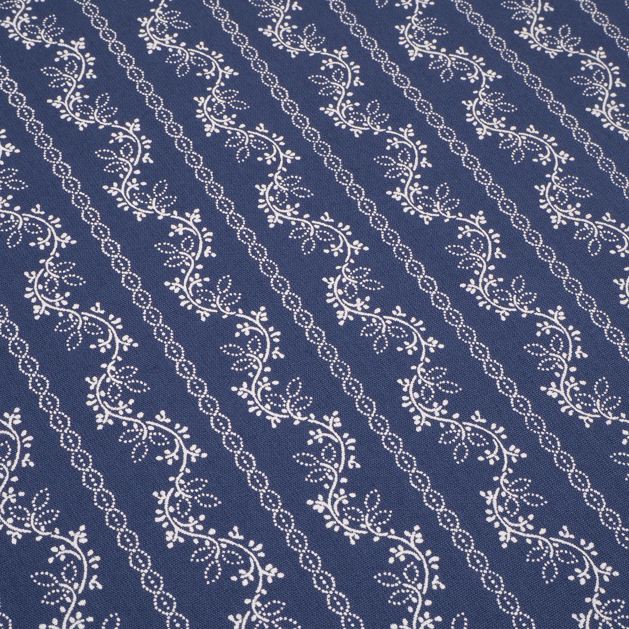 Dirndlstoff Blumen Streifen Navy Blau Flori Tracht
