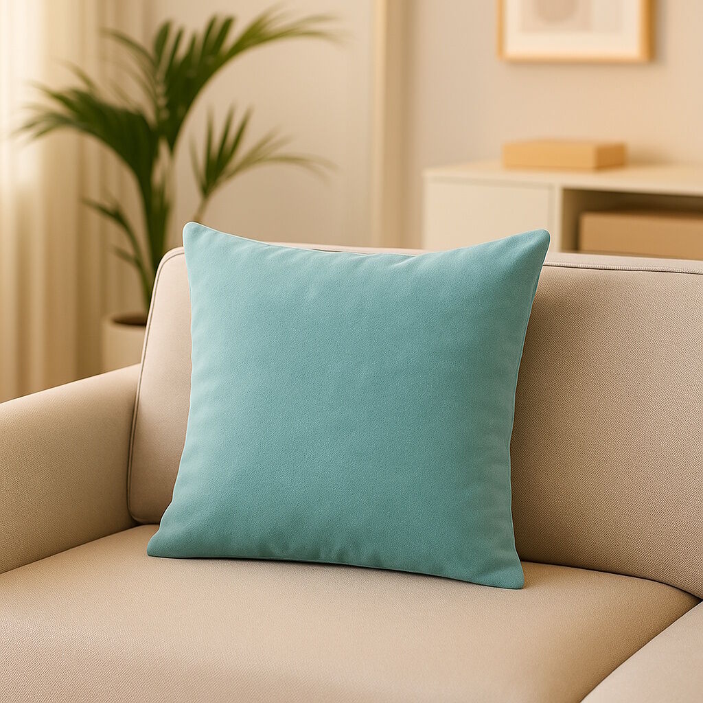 Kunstleder Kissenbezug 50x50 cm Pastellblau3