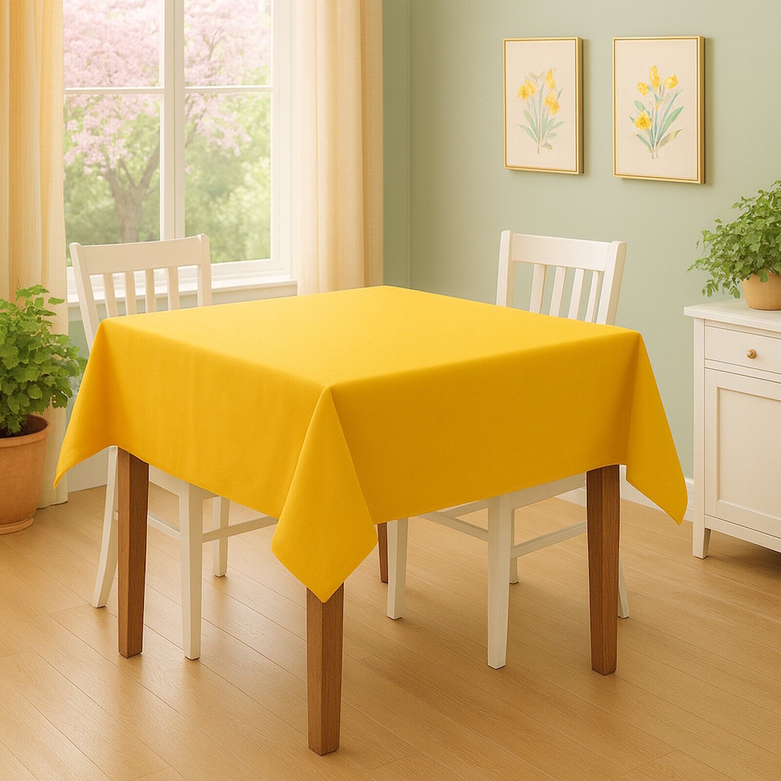 Tischdecke Frühling Gelb Baumwolle