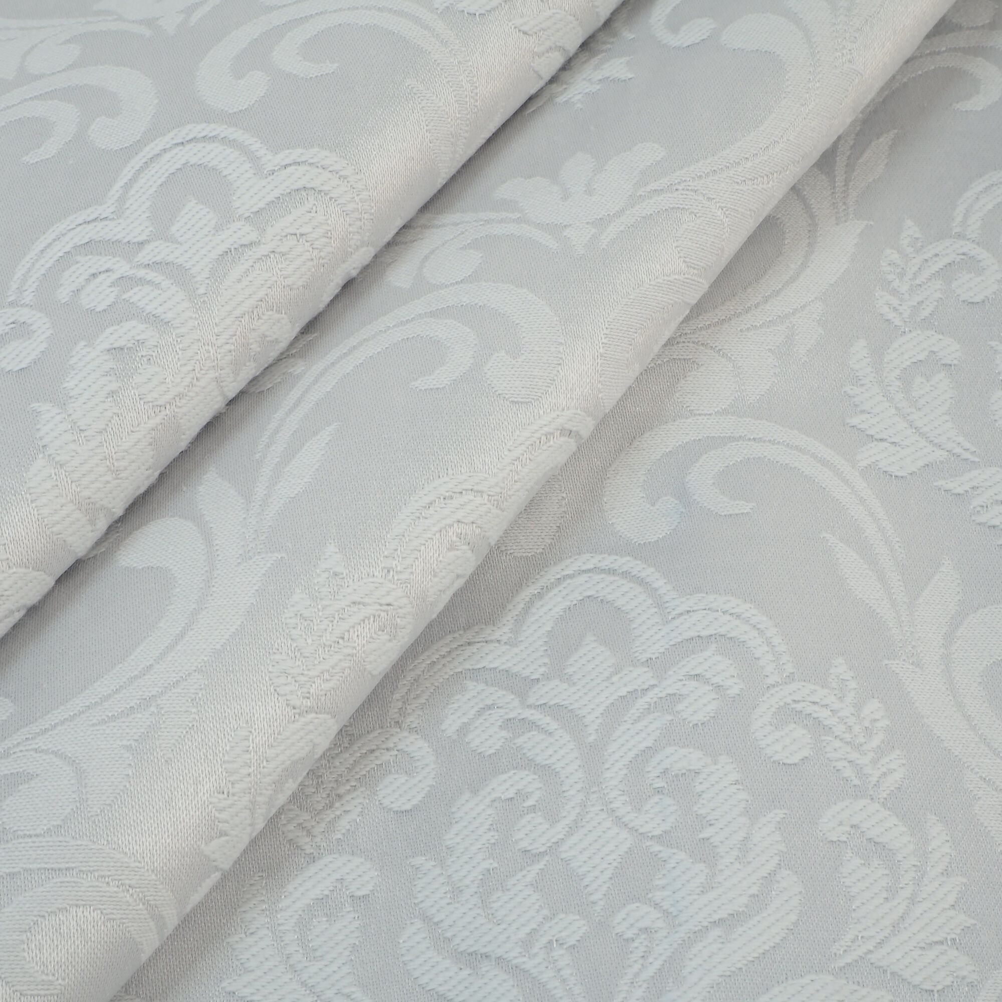 Stoff Premium Jacquard blühender Barock Hellgrau 280cm