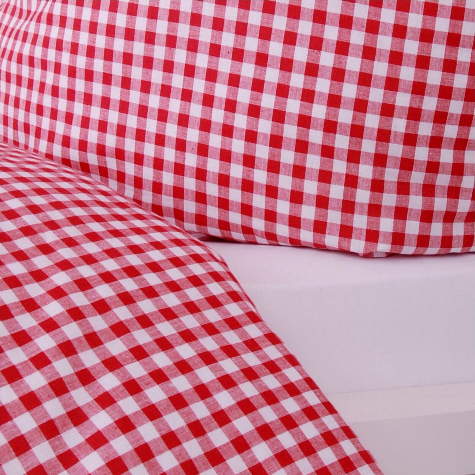 Hotelbettwäsche Karo 1x1 cm Rot-135x200