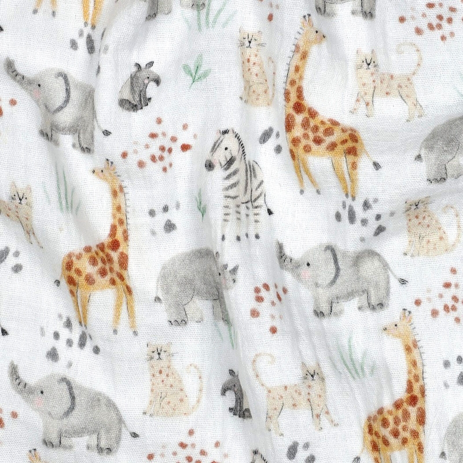 Musselin Stoff Safari Tiere Baumwolle 130 cm