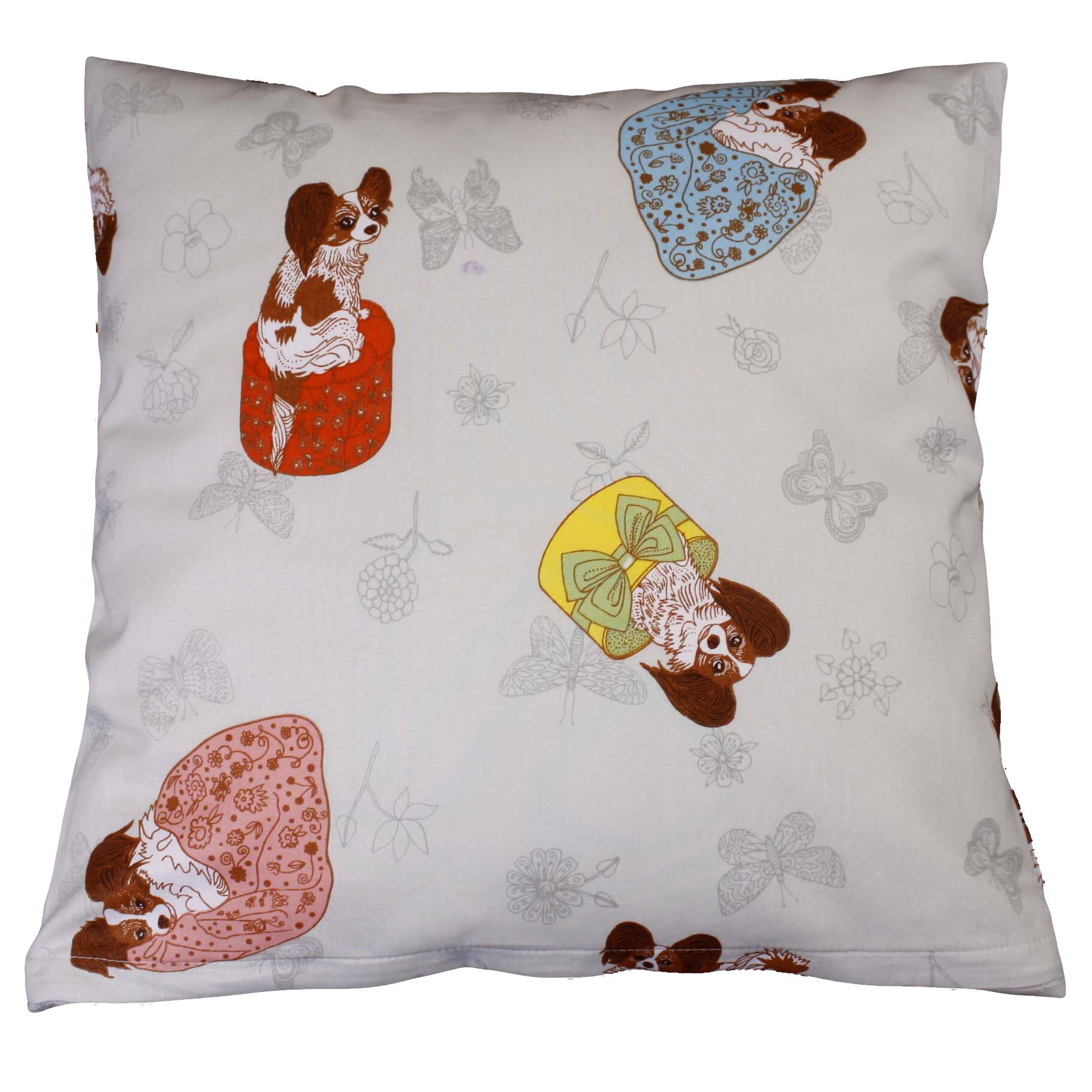 Kissenbezug 40x40 cm Hunde Blumen