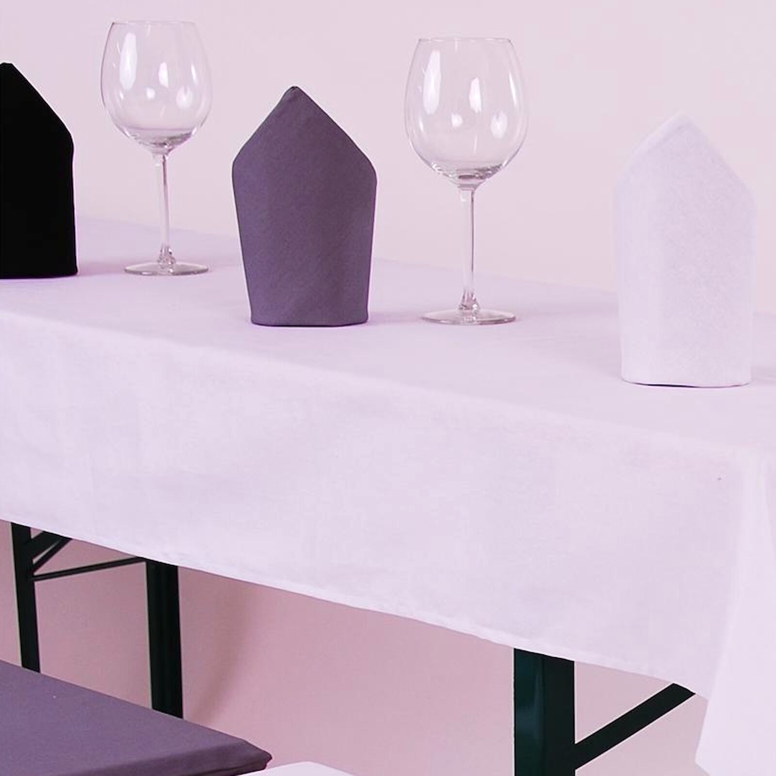 Biertisch Tischdecke Uni Weiß Baumwolle-80x250 cm