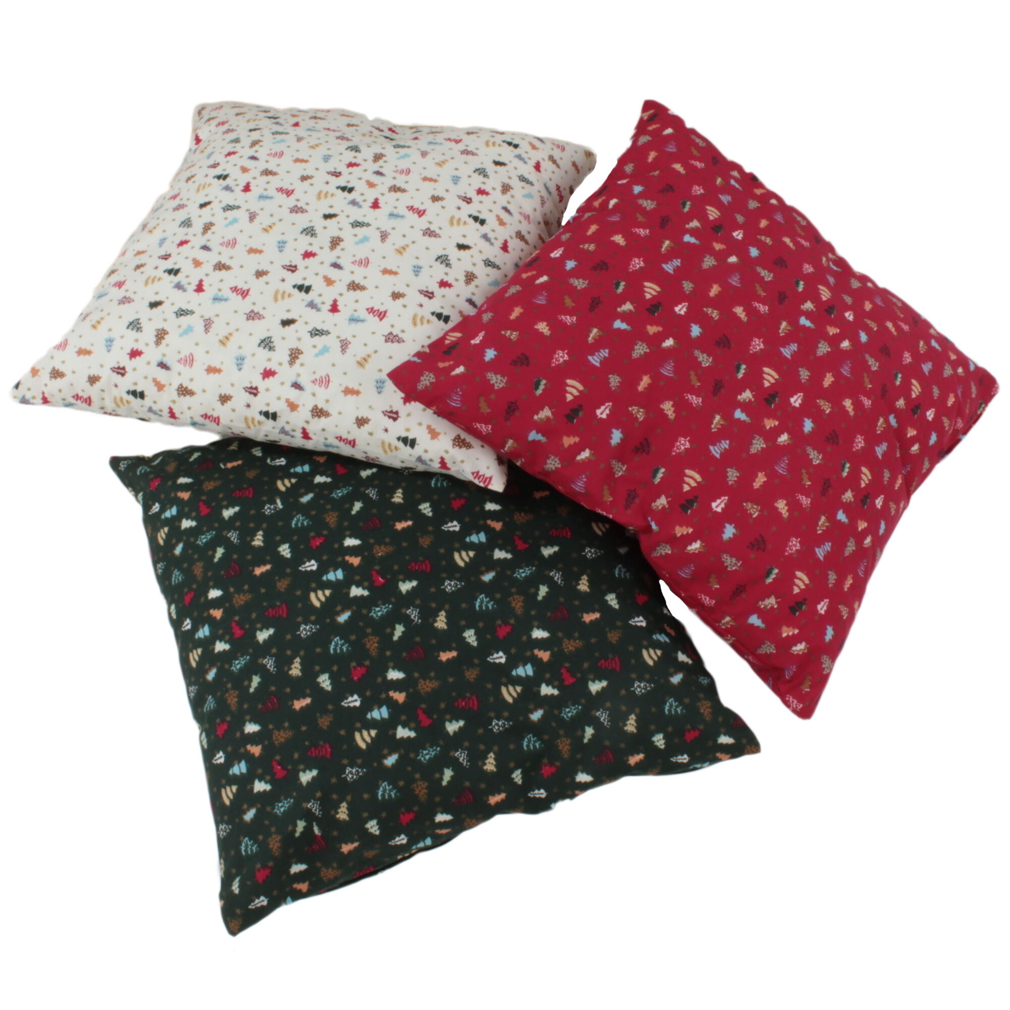 Kissenbezug 40x40 cm Weihnachtsbäume auf Weiß