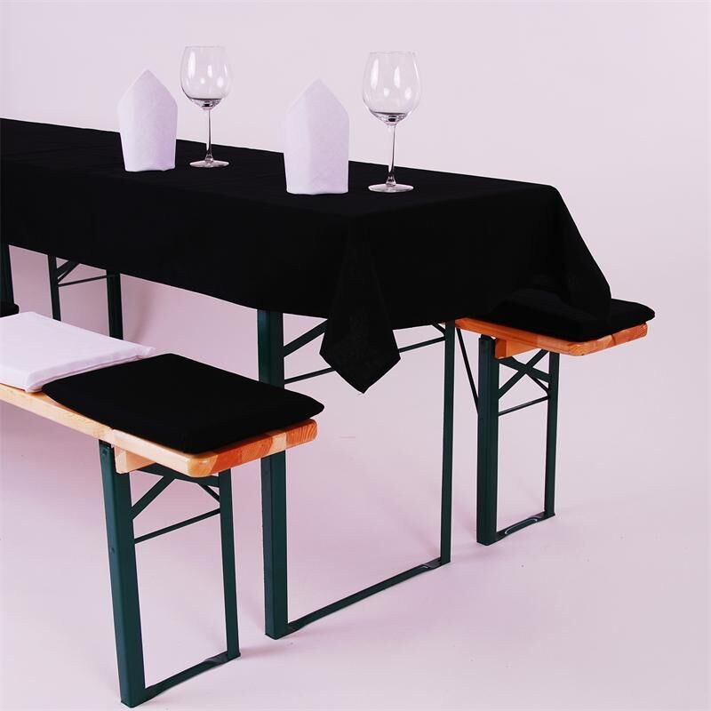 Biertisch Tischdecke Teflon Beschichtet - 130x270 - Schwarz