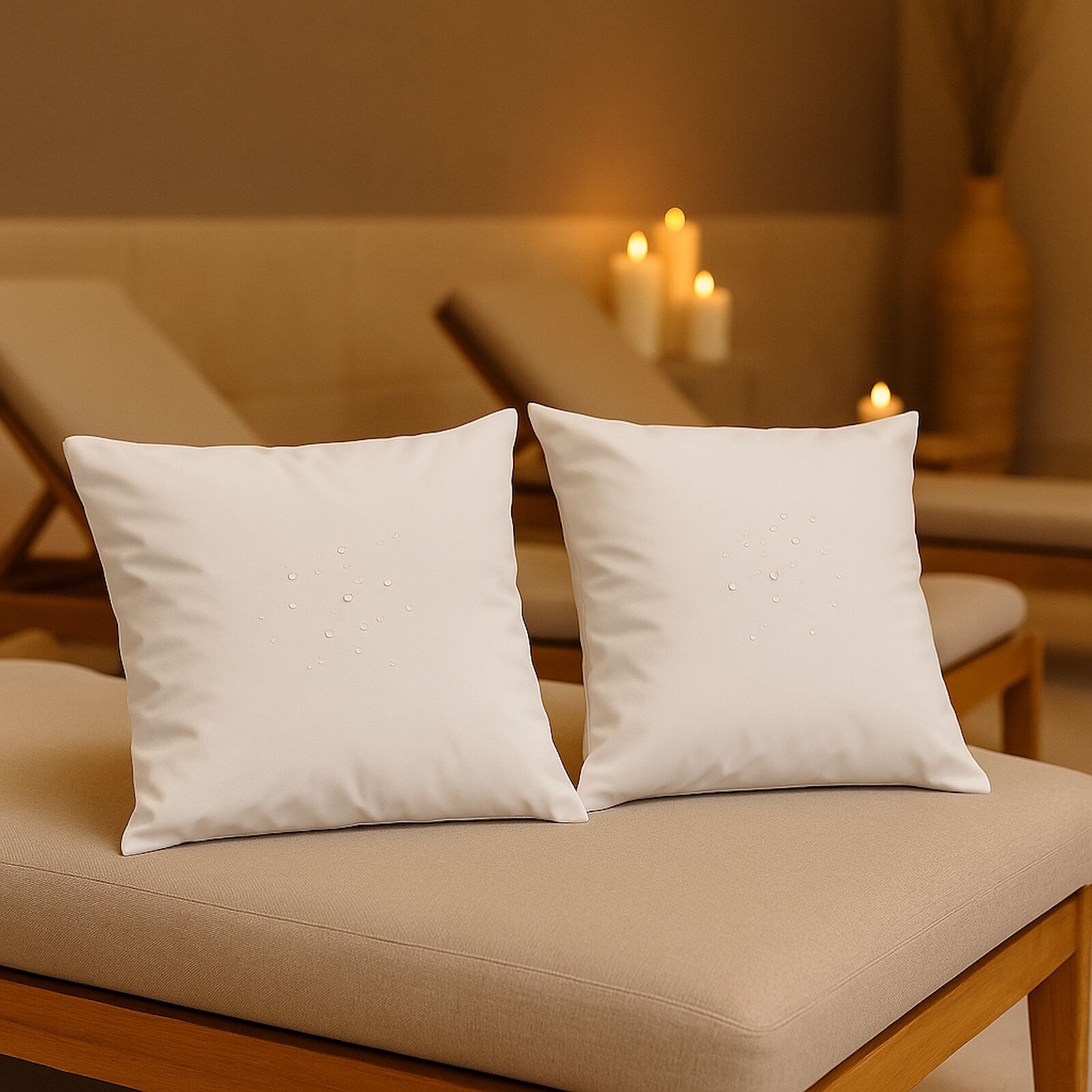 Wellness Kissenbezug Weiß Wasserabweisend 2er Set