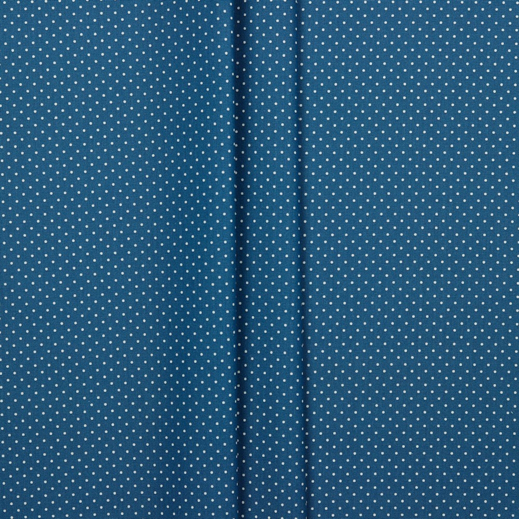 Stoff Punkte Blau Beschichtet