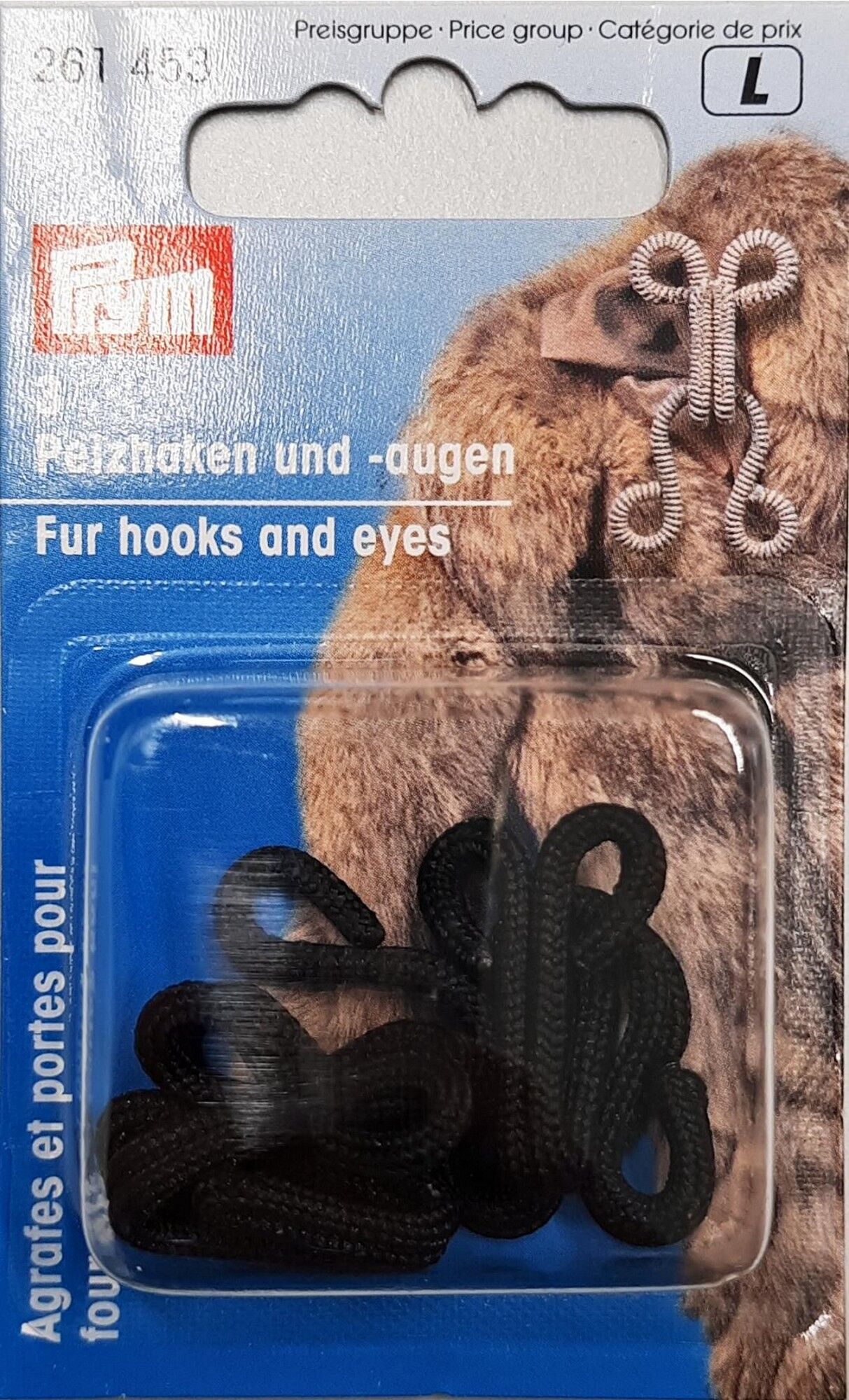 Pelzhaken und Augen ST schwarz