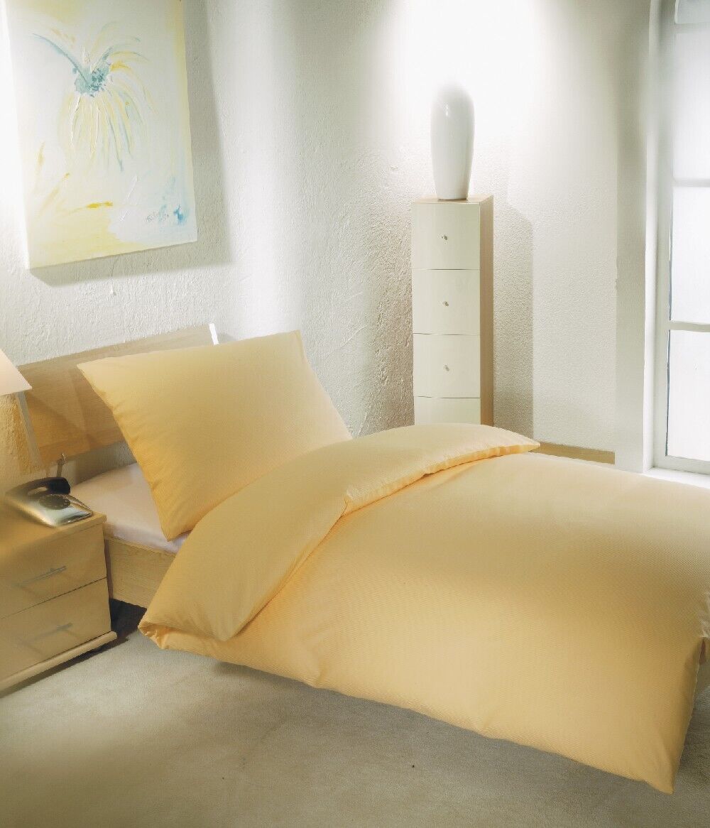Hotelbettwäsche Streifensatin 2 mm Gold-135x200 80x80