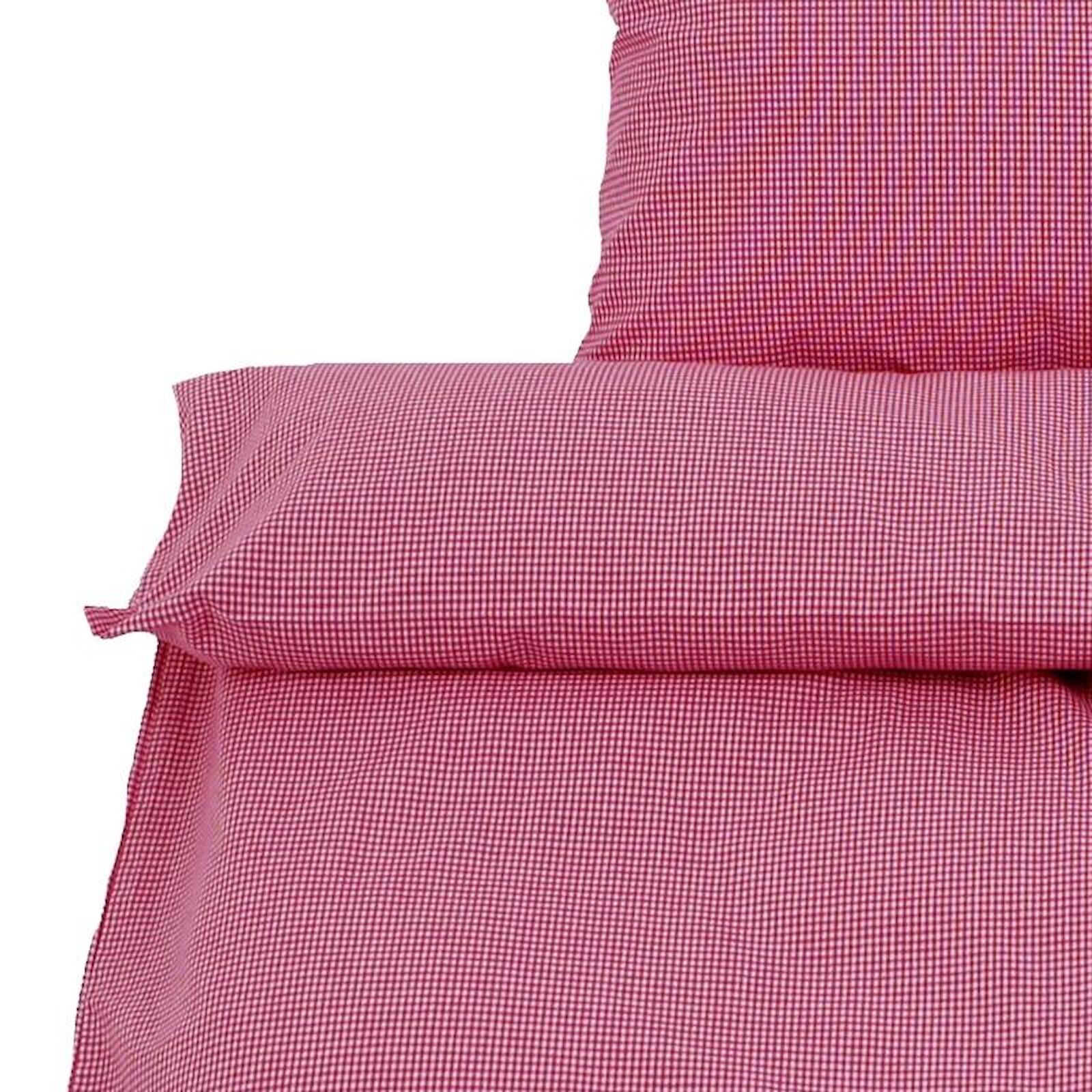 Karierte Kinderbettwäsche Rot Weiß 100x135 Baumwolle