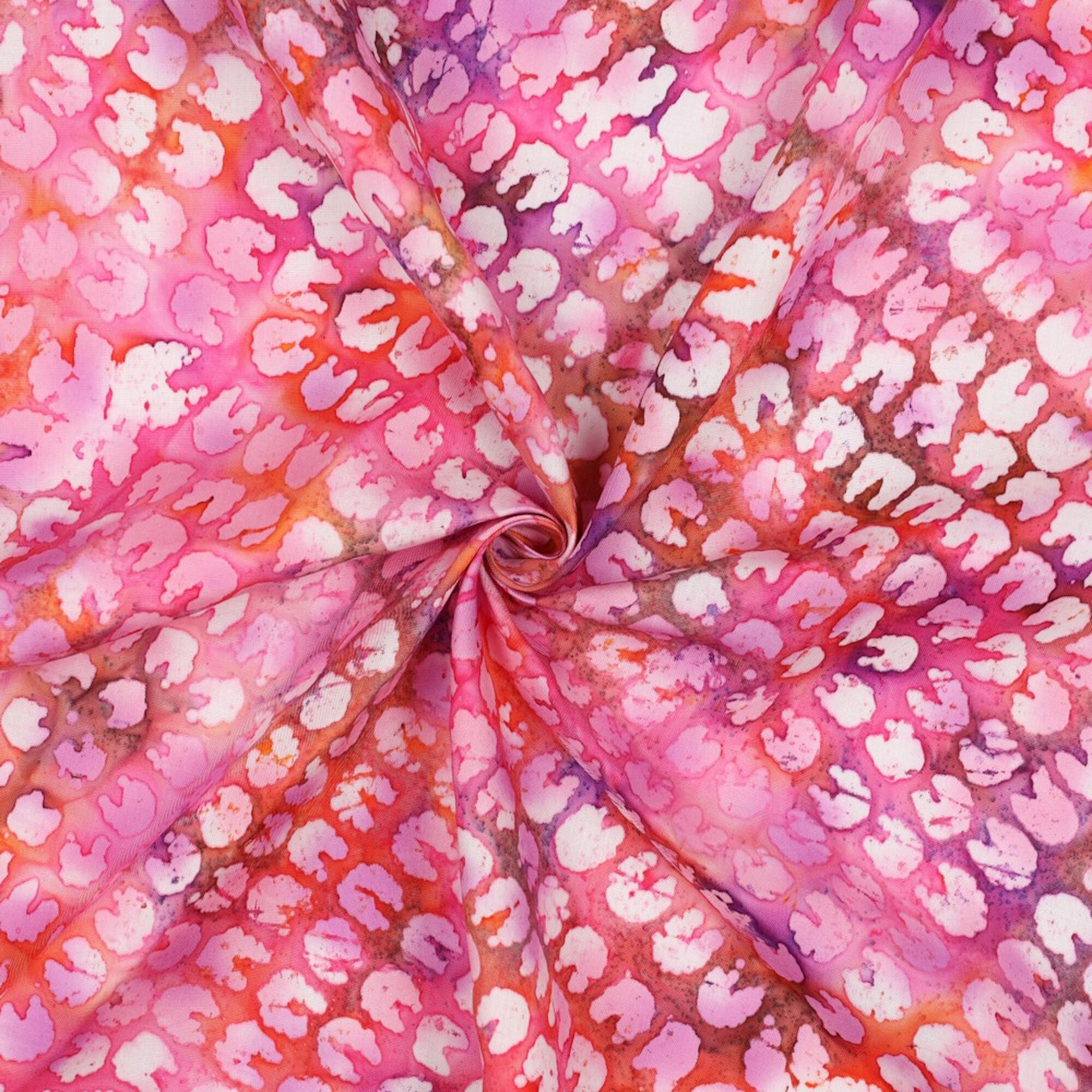 Viskose Stoff Batik Muster Pink
