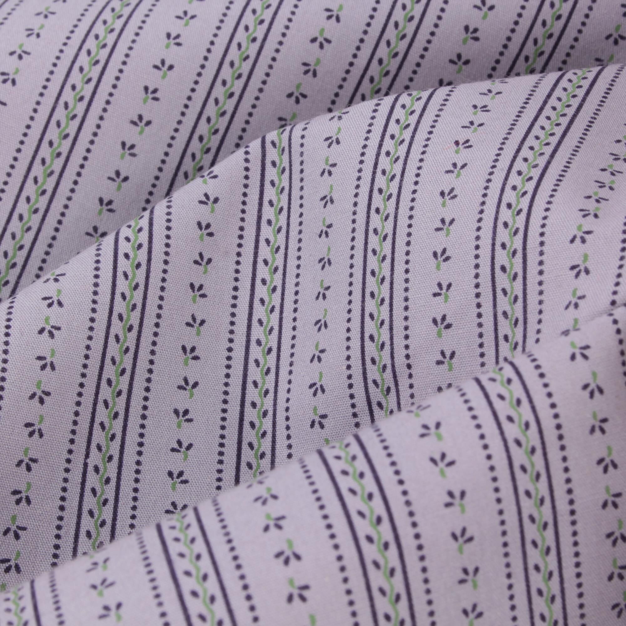 Stoff Meterware Blumen Streifen Letti Flieder Dirndl