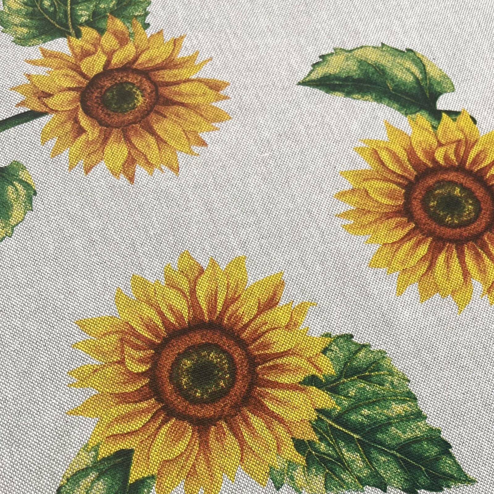 Sonnenblumen Stoff Leinenoptik Half Panama 140 cm