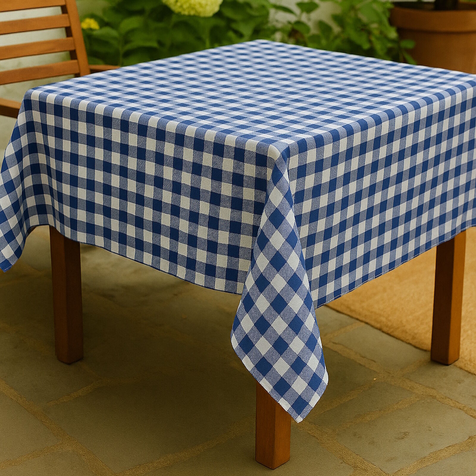 Wachstuch Tischdecke Karo Blau