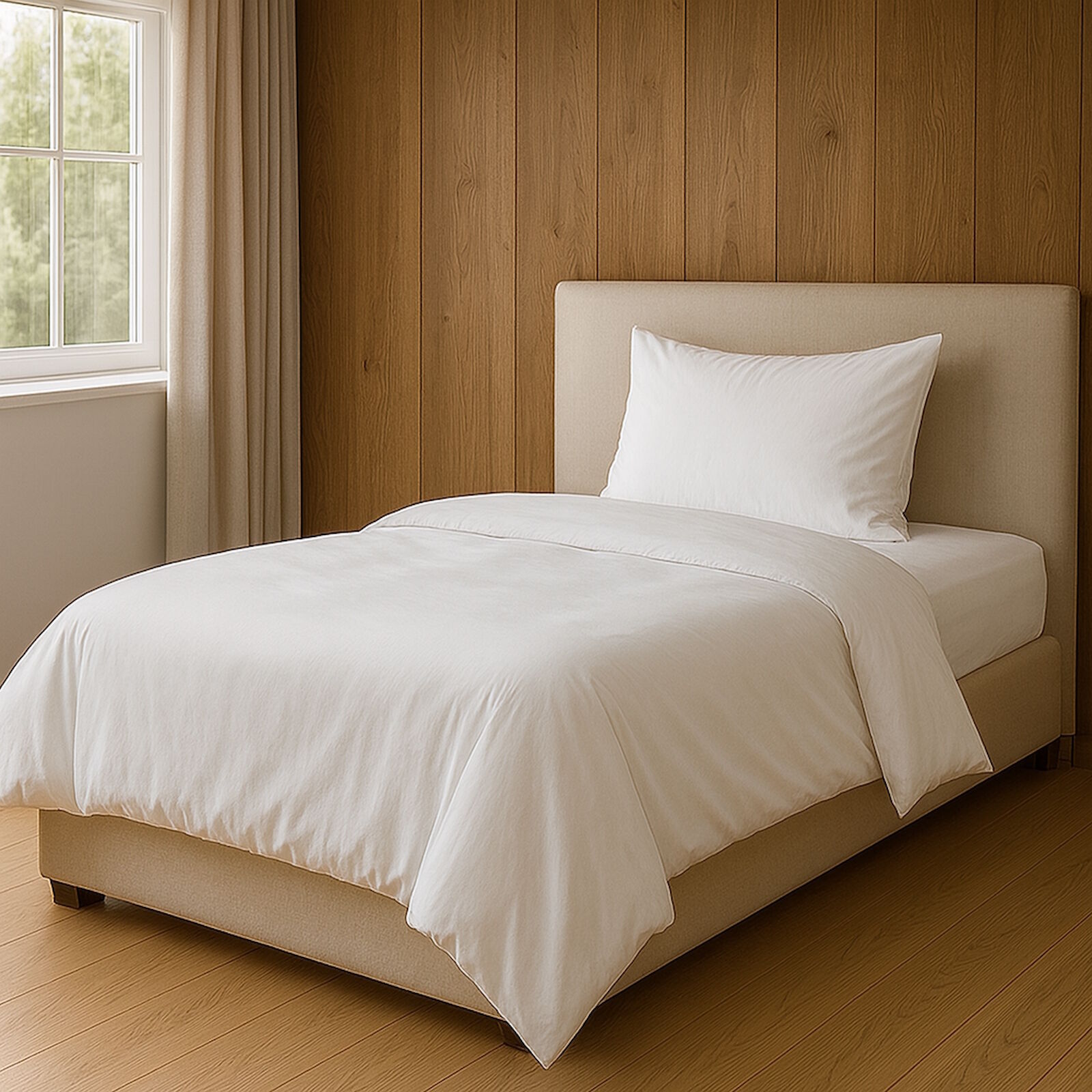 Bettwäsche Weiß Mako Satin - 135x200 cm