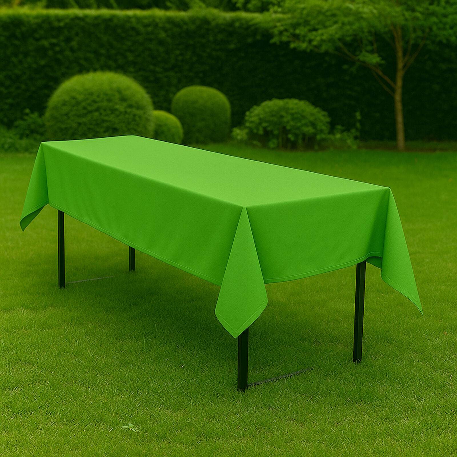 Biertisch Tischdecke Uni Baumwolle - Hellgrün/80x250 cm