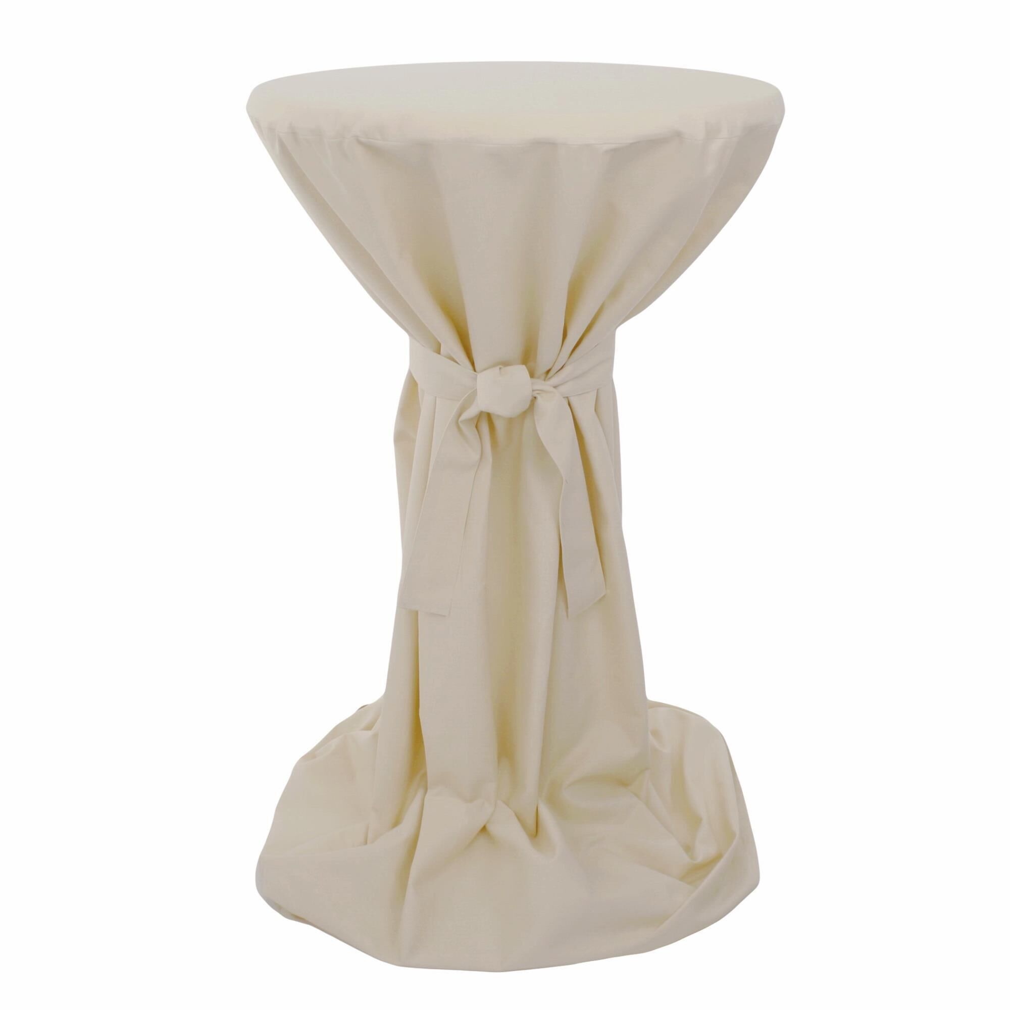 Stehtischhusse Baumwolle Canvas-Creme / 70 bis 75 cm