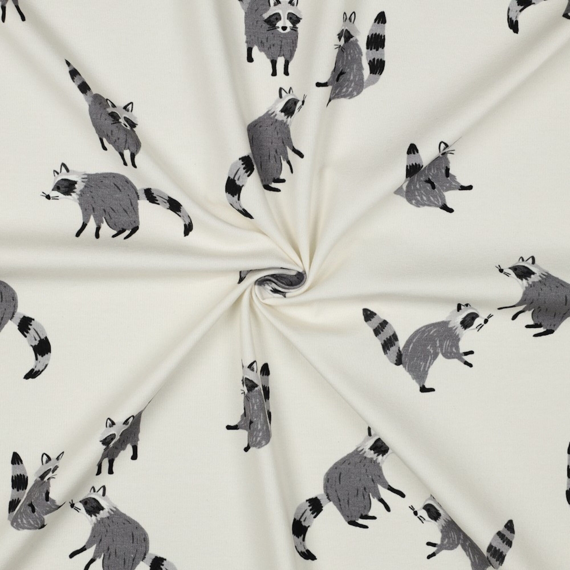 Kinder Jersey Stoff Waschbär